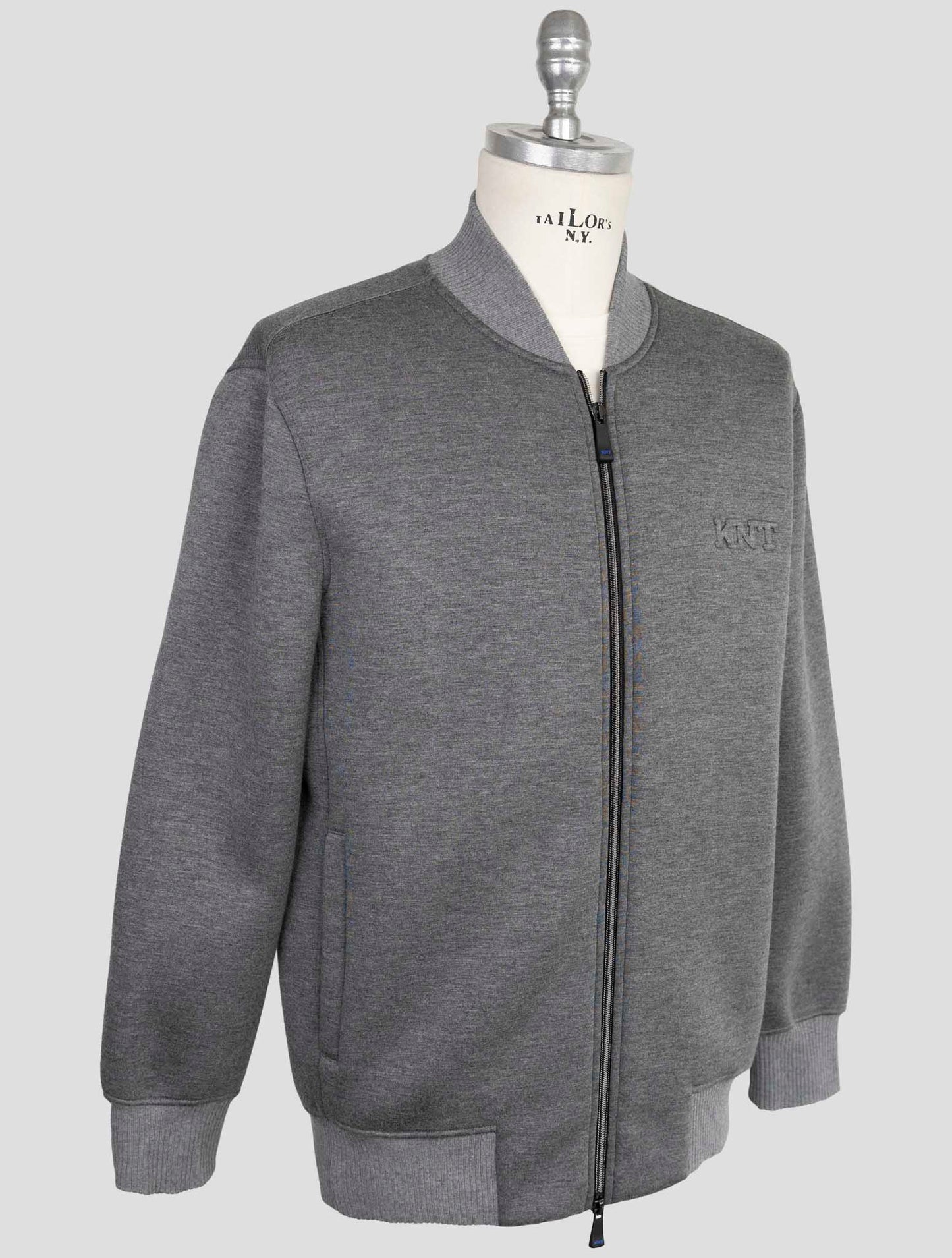 Kiton Knt Gray Viscose Ea Coat