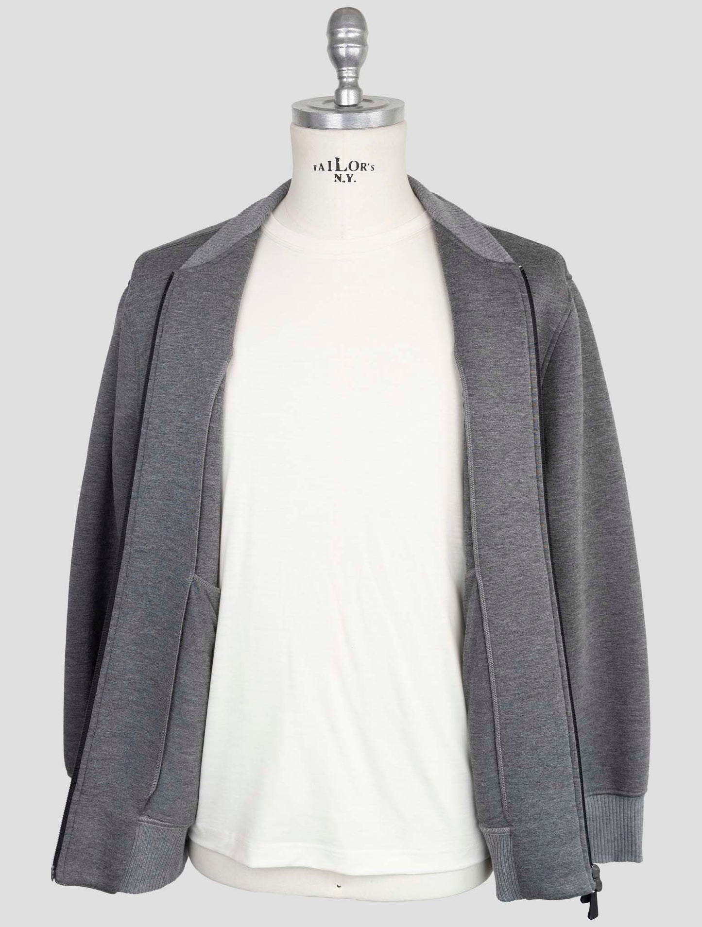 Kiton Knt Gray Viscose Ea Coat