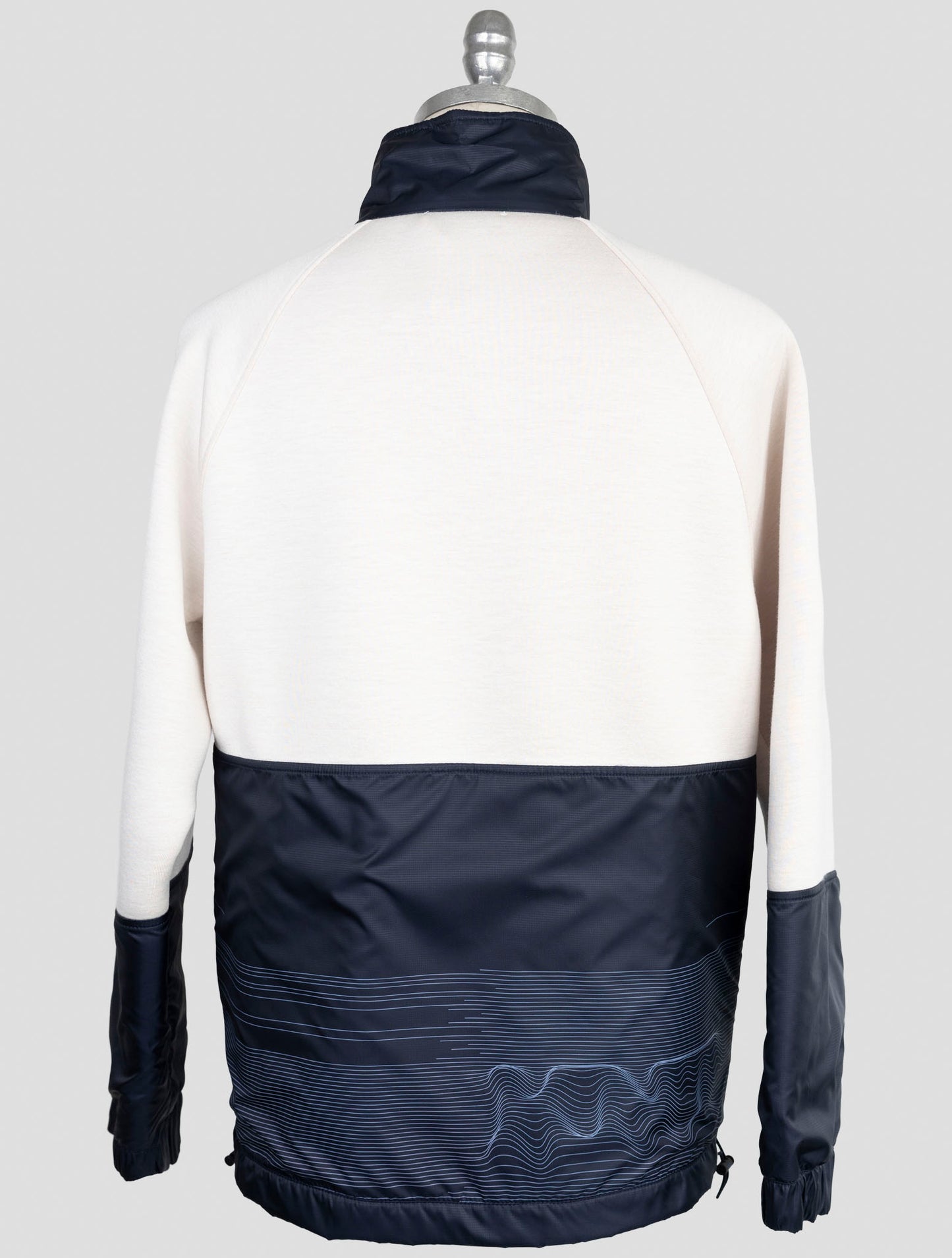 Kiton Knt Blue White Viscose Ea Coat