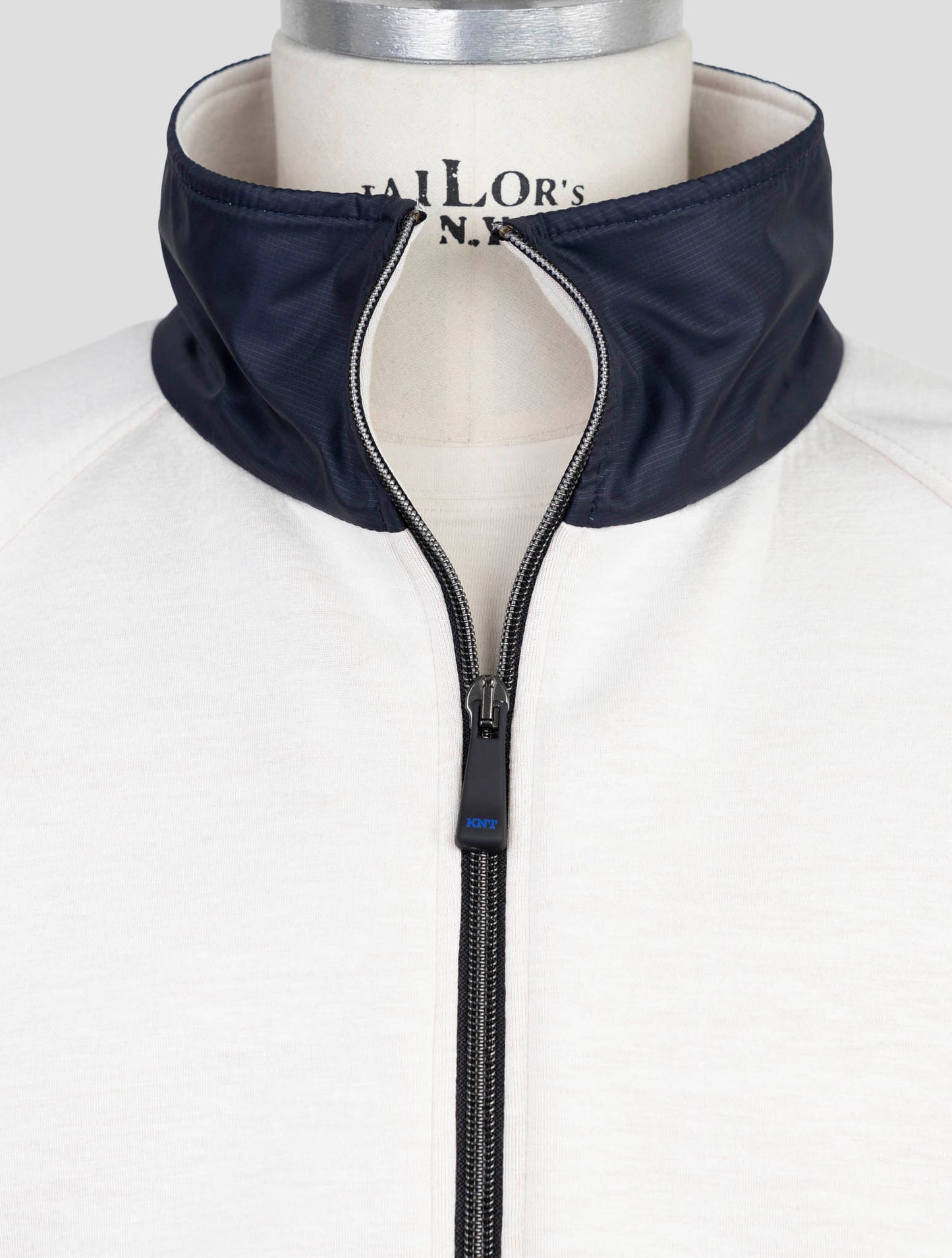 Kiton Knt Blue White Viscose Ea Coat