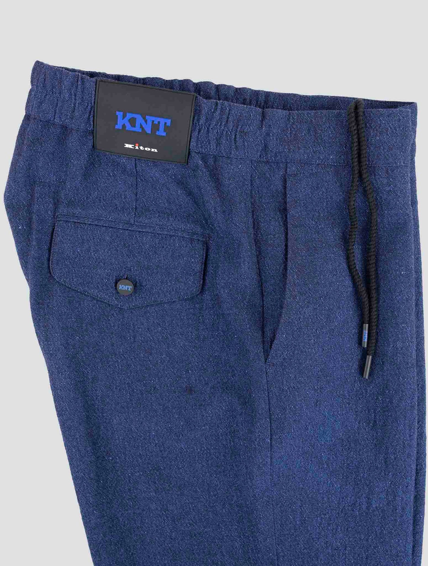 Kiton Knt Blue Virgin Wool Linen Pants