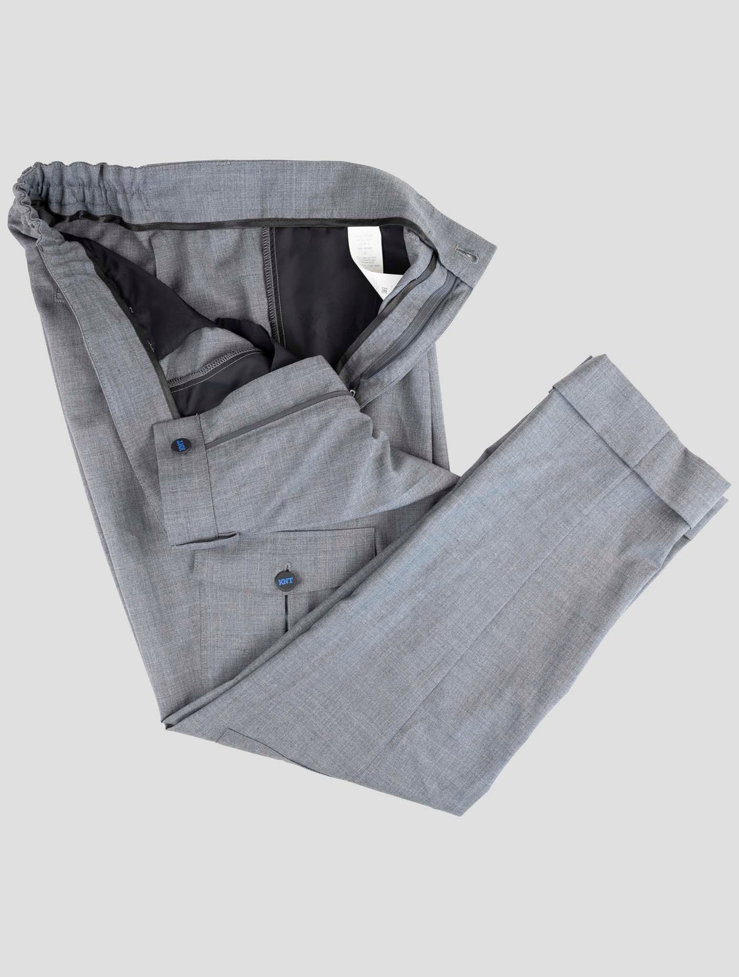 Kiton Knt Gray Wool Cargo Pants