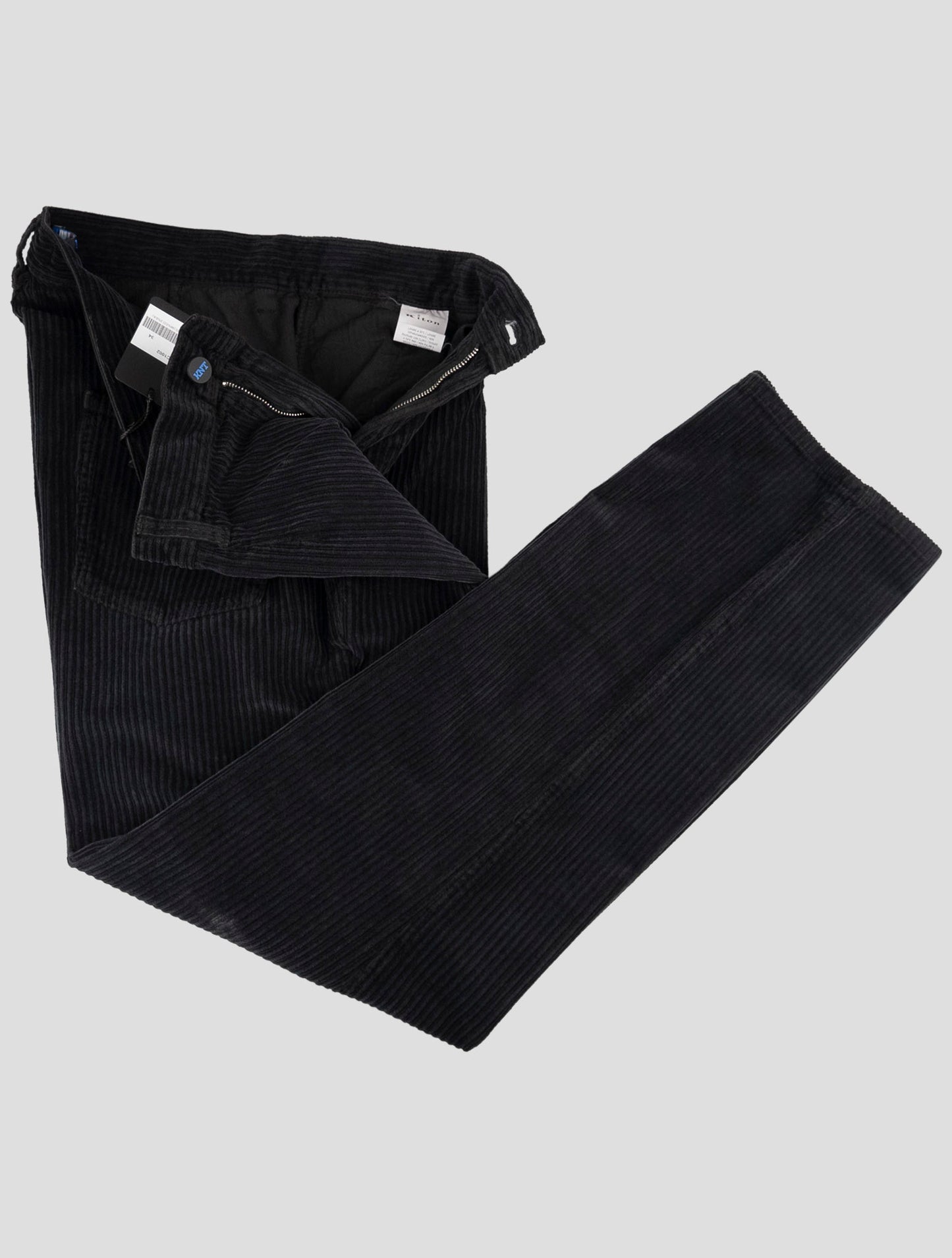 Kiton Knt Black Cotton Ea Velvet Pants