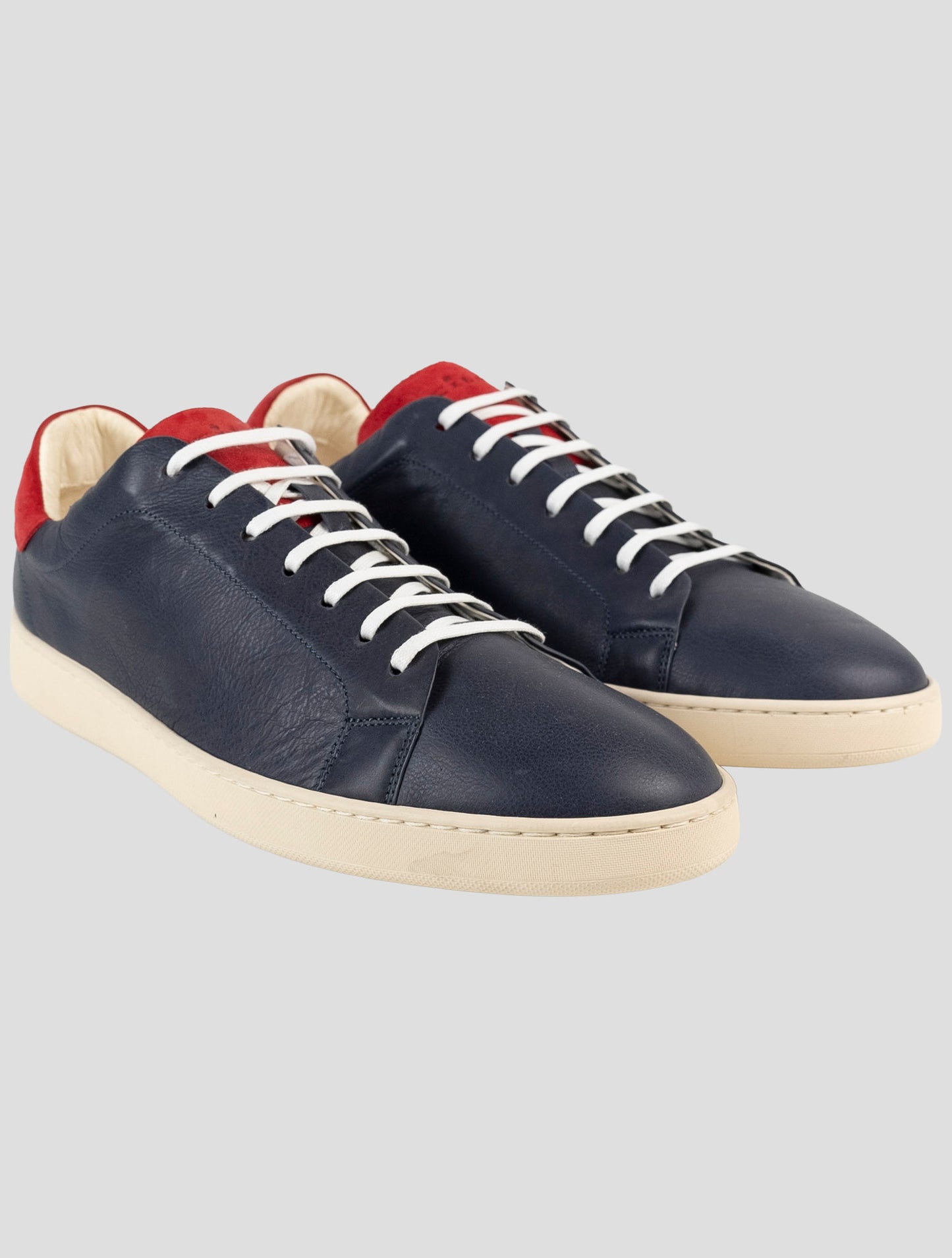 Kiton Blue Leather Sneakers