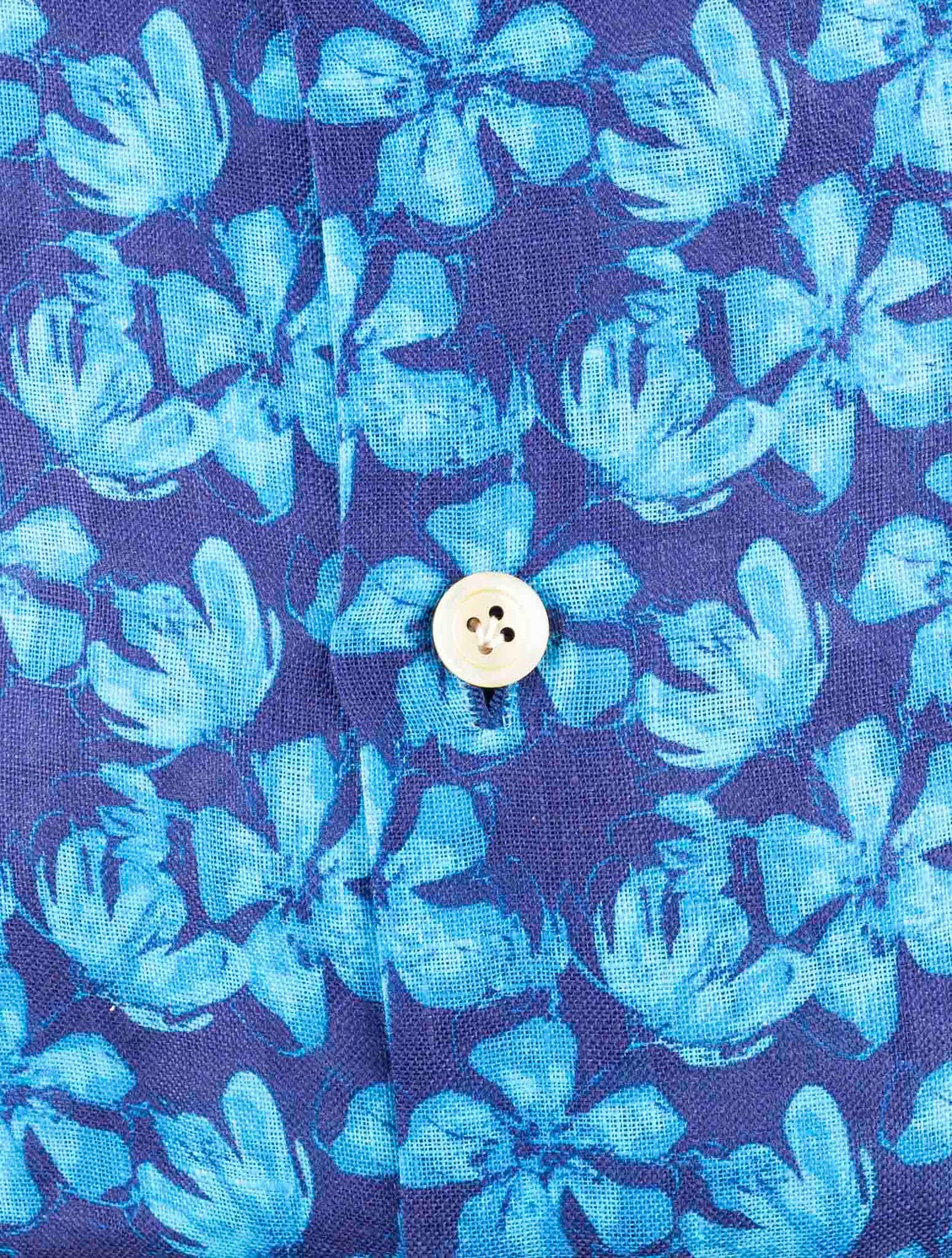 Kiton Blue Linen Shirt