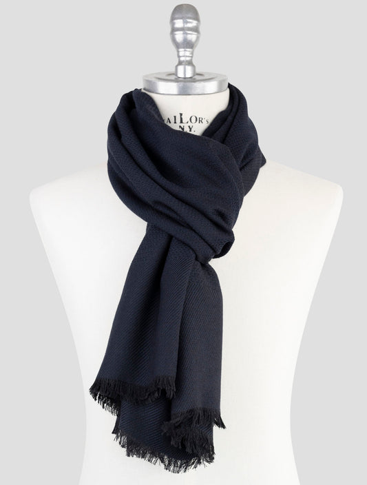 Kiton Blue Cashmere Silk Scarf