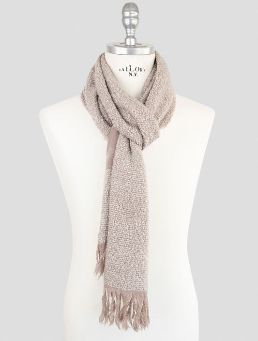 Kiton Beige Cashmere Silk Scarf