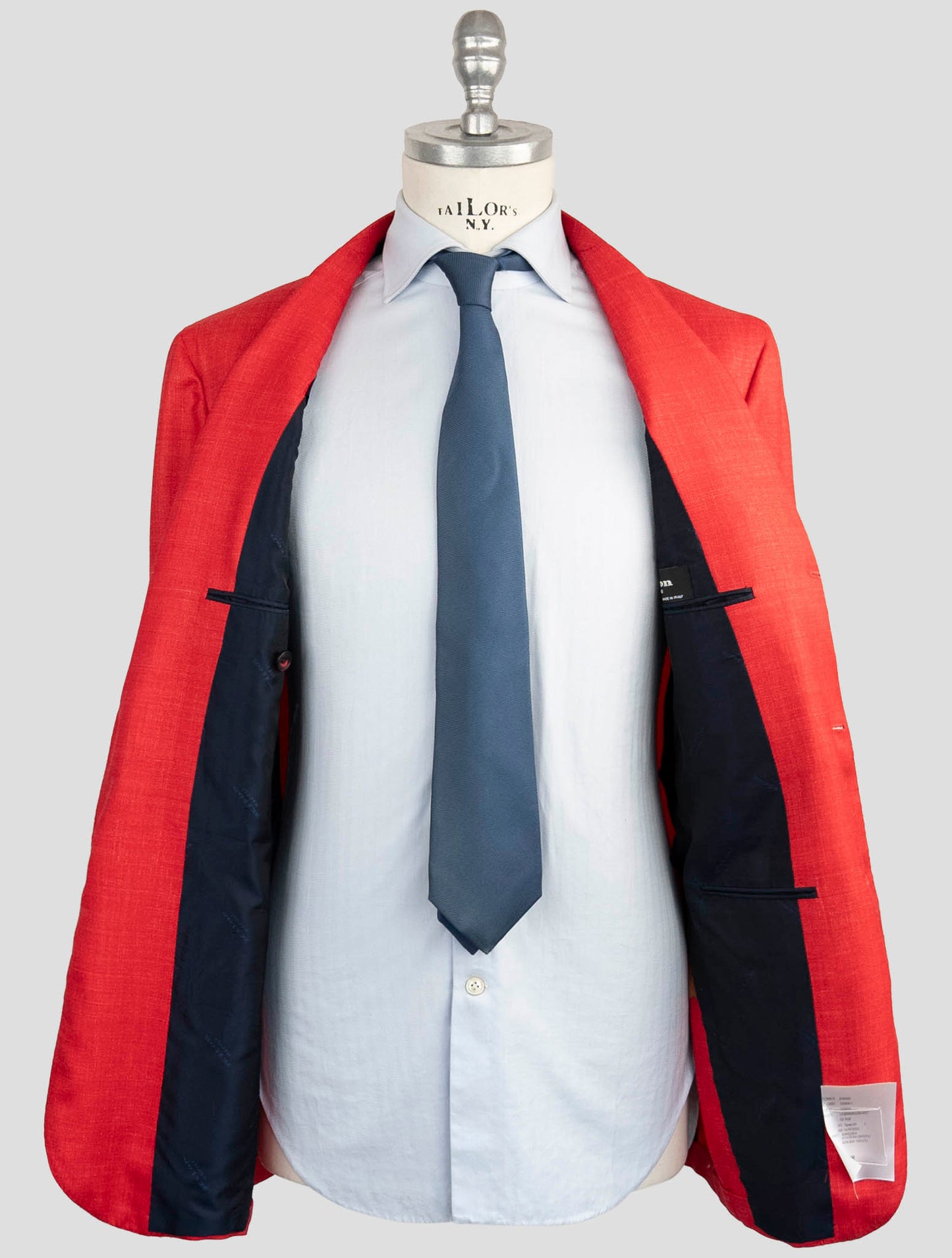 Kiton Red Silk Cashmere Linen Blazer
