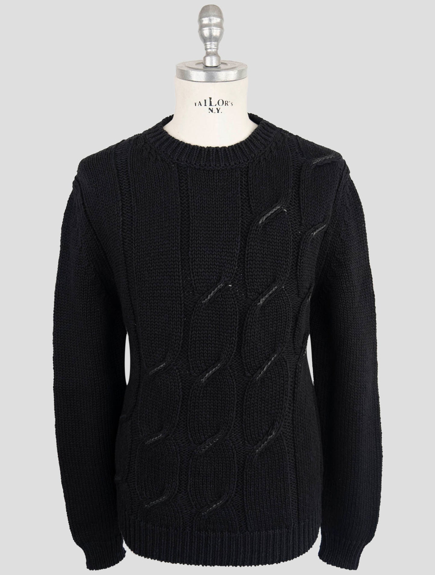 Kiton Blue Cotton Linen Sweater Crewneck