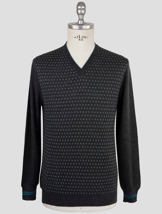 Kiton Multicolor Cashmere Silk Sweater V-Neck