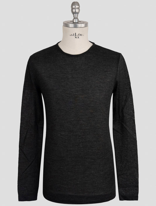 Kiton Knt Dark Gray Cashmere Silk Sweater Crewneck