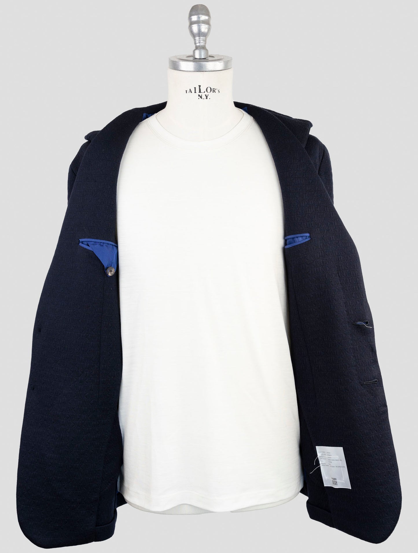 Kiton Knt Dark Blue Fleece Wool Pa Blazer