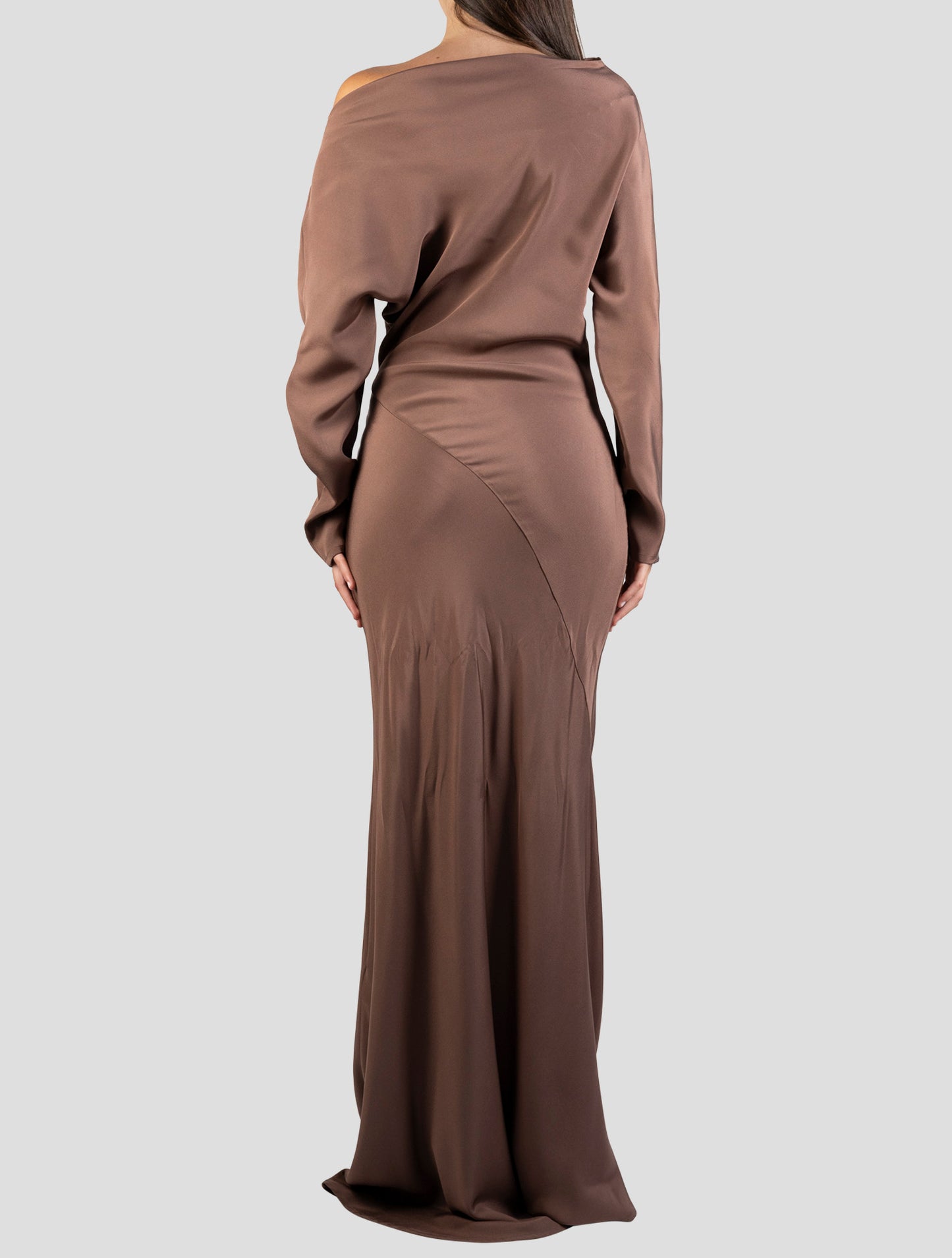 Kiton Brown Silk Ea Dress