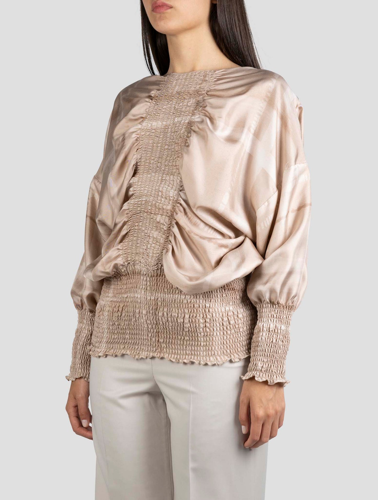 Kiton Beige Silk Shirt