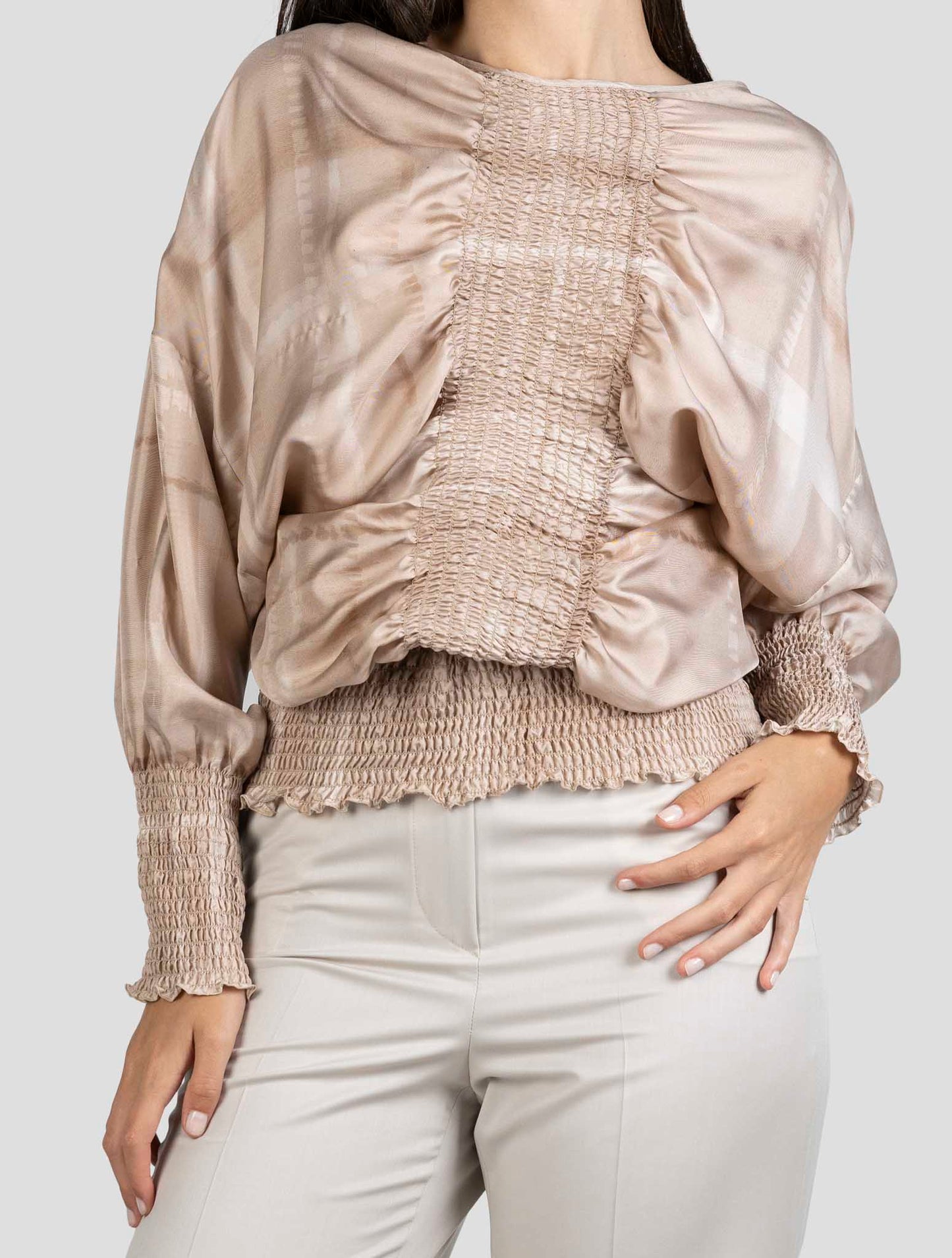 Kiton Beige Silk Shirt