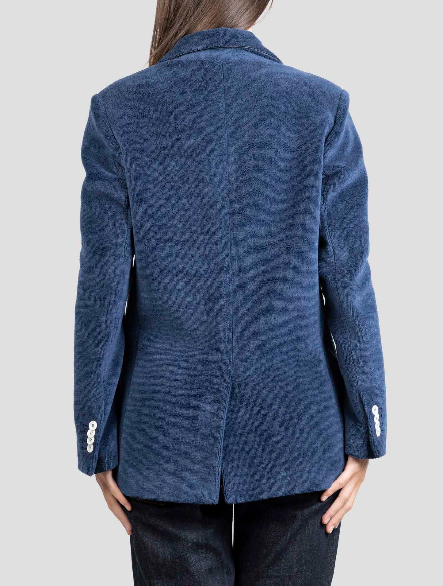 Kiton Blue Viscose Pl Cotton Blazer