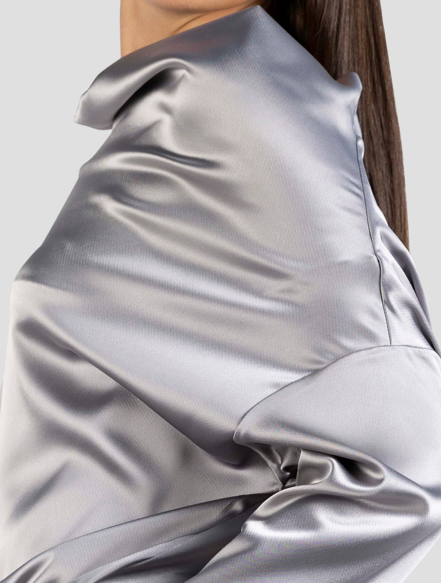 Kiton Gray Acetate Pe Dress