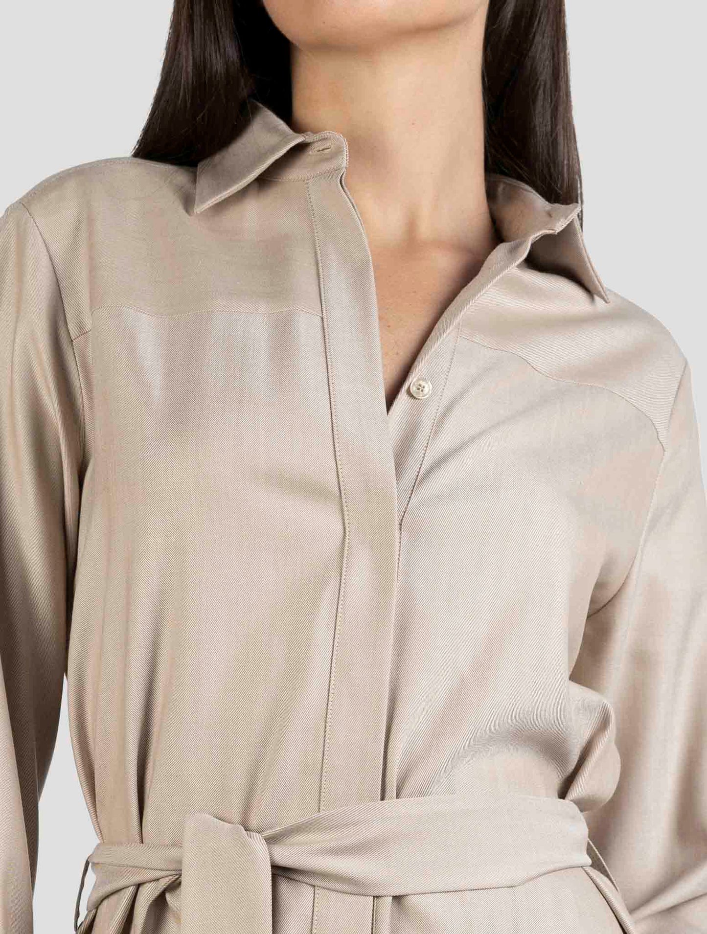 Kiton Beige Virgin Wool Silk Ea Dress