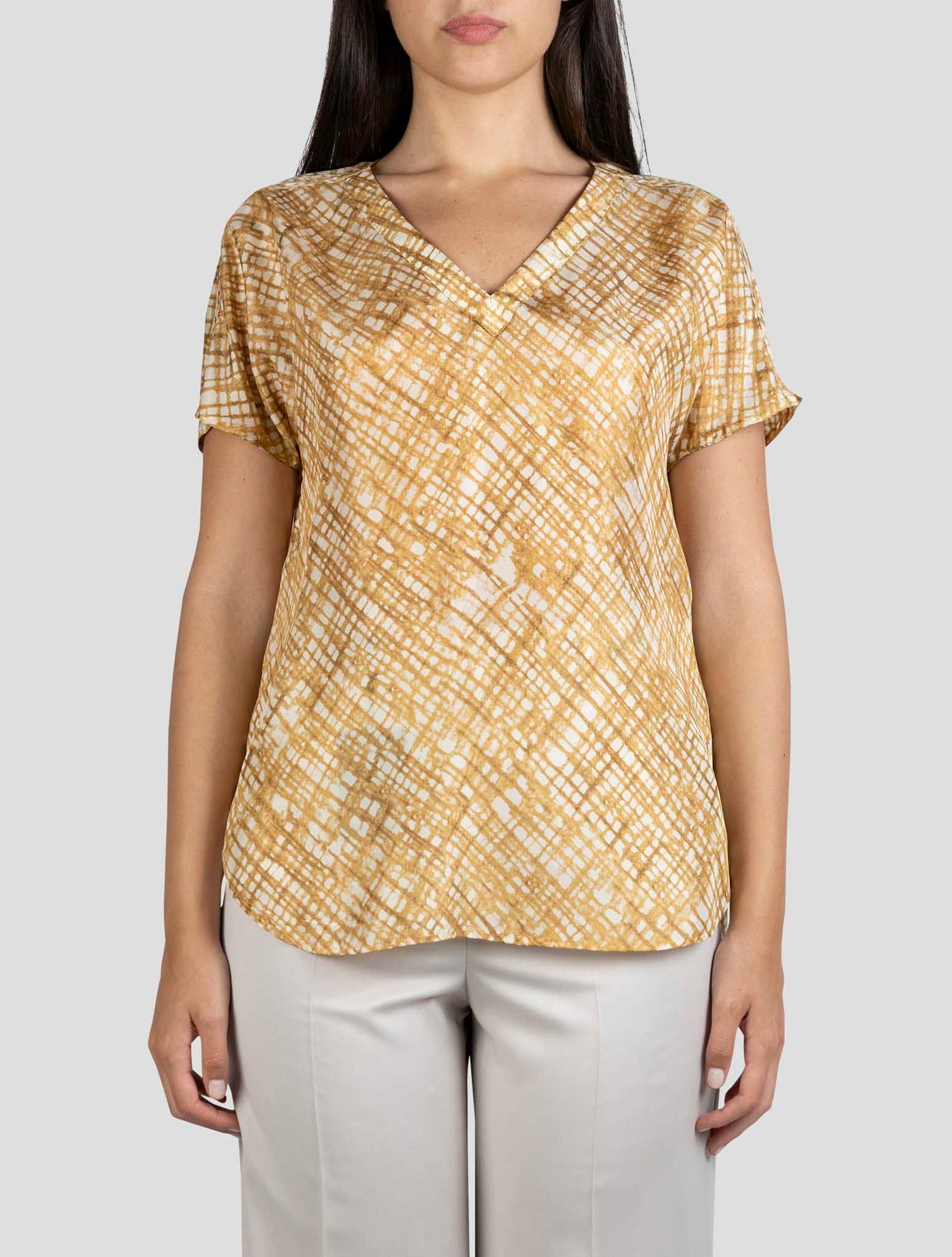 Kiton Yellow White Silk Shirt