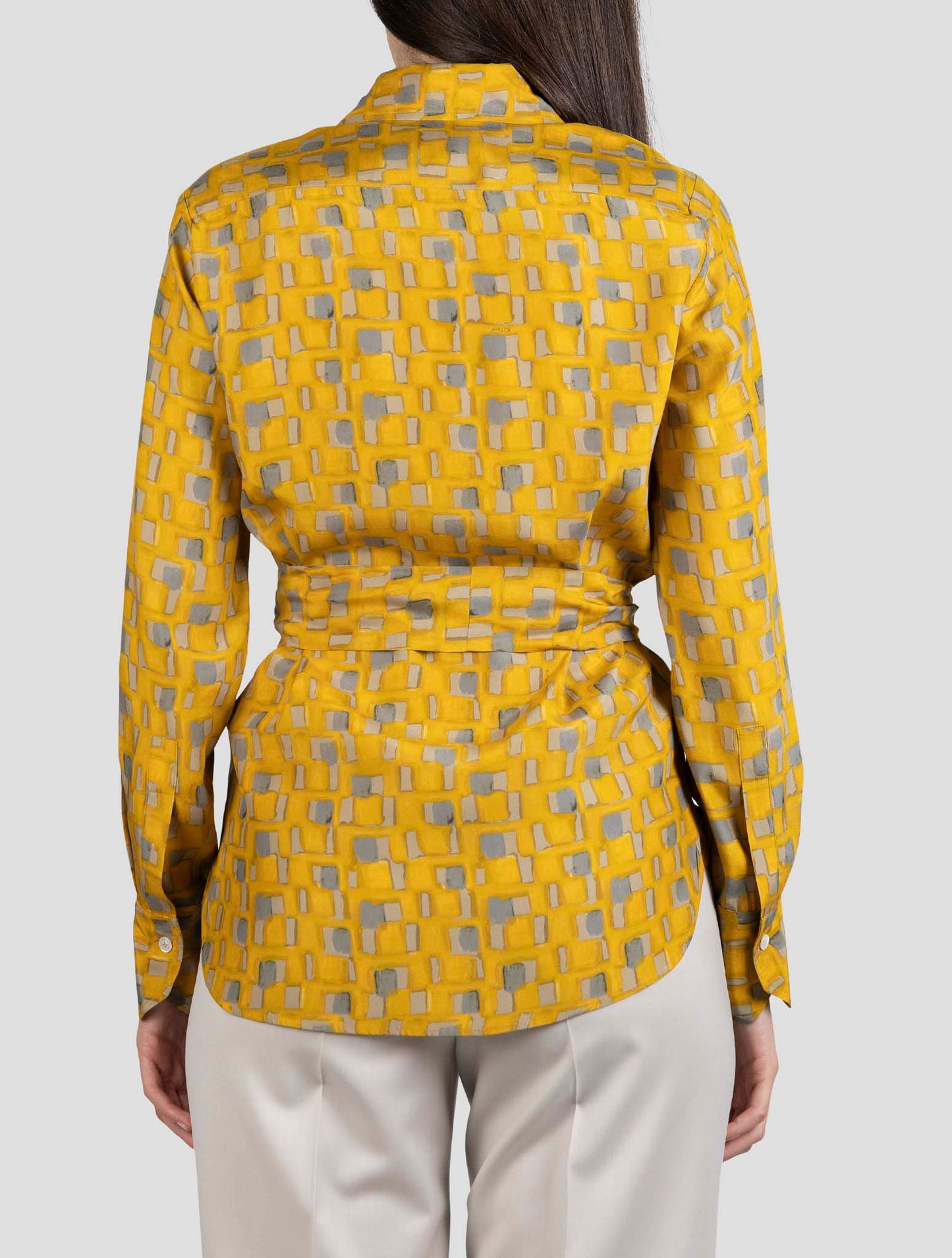 Kiton Yellow Silk Shirt