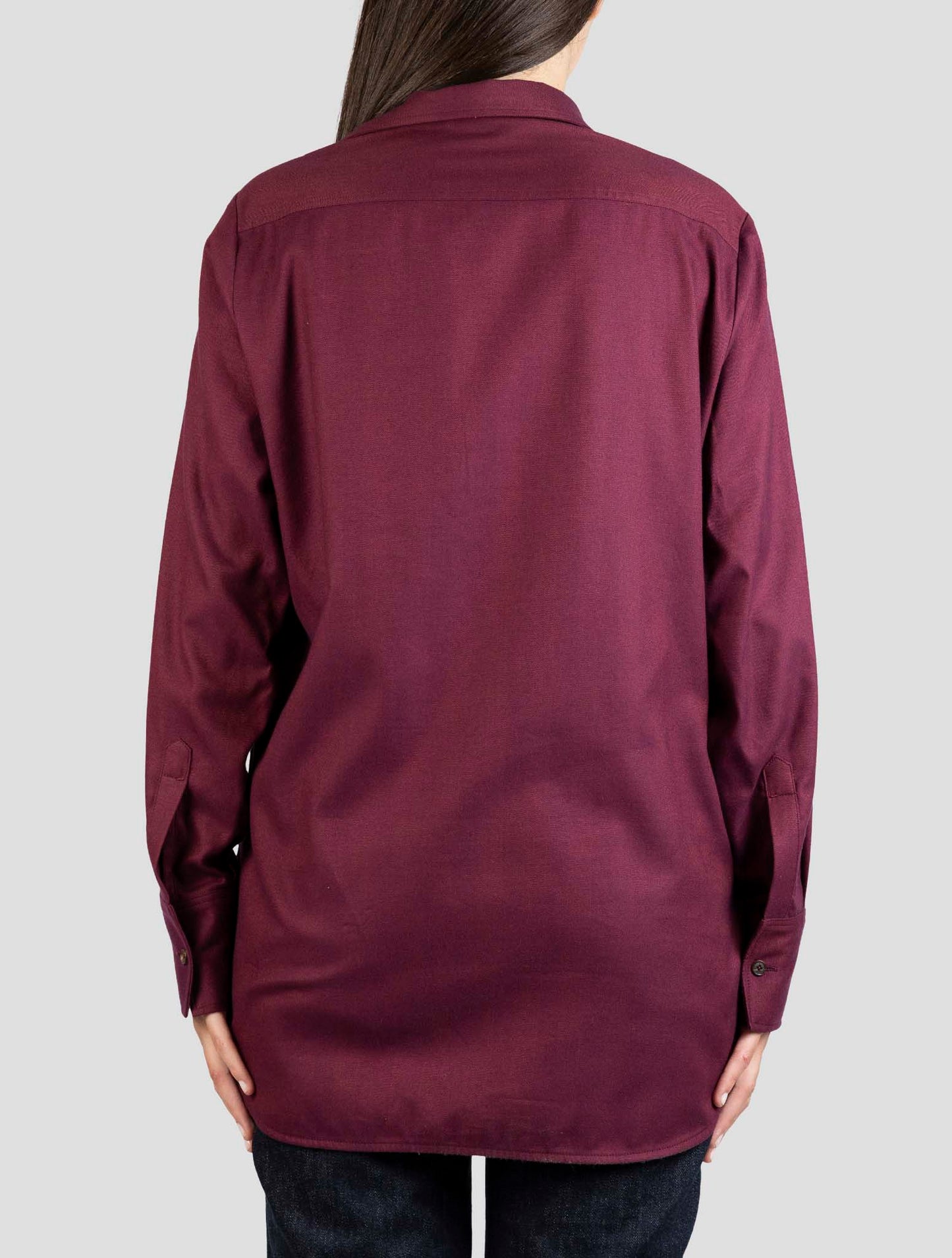 Kiton Burgundy Cotton Lyocell Shirt