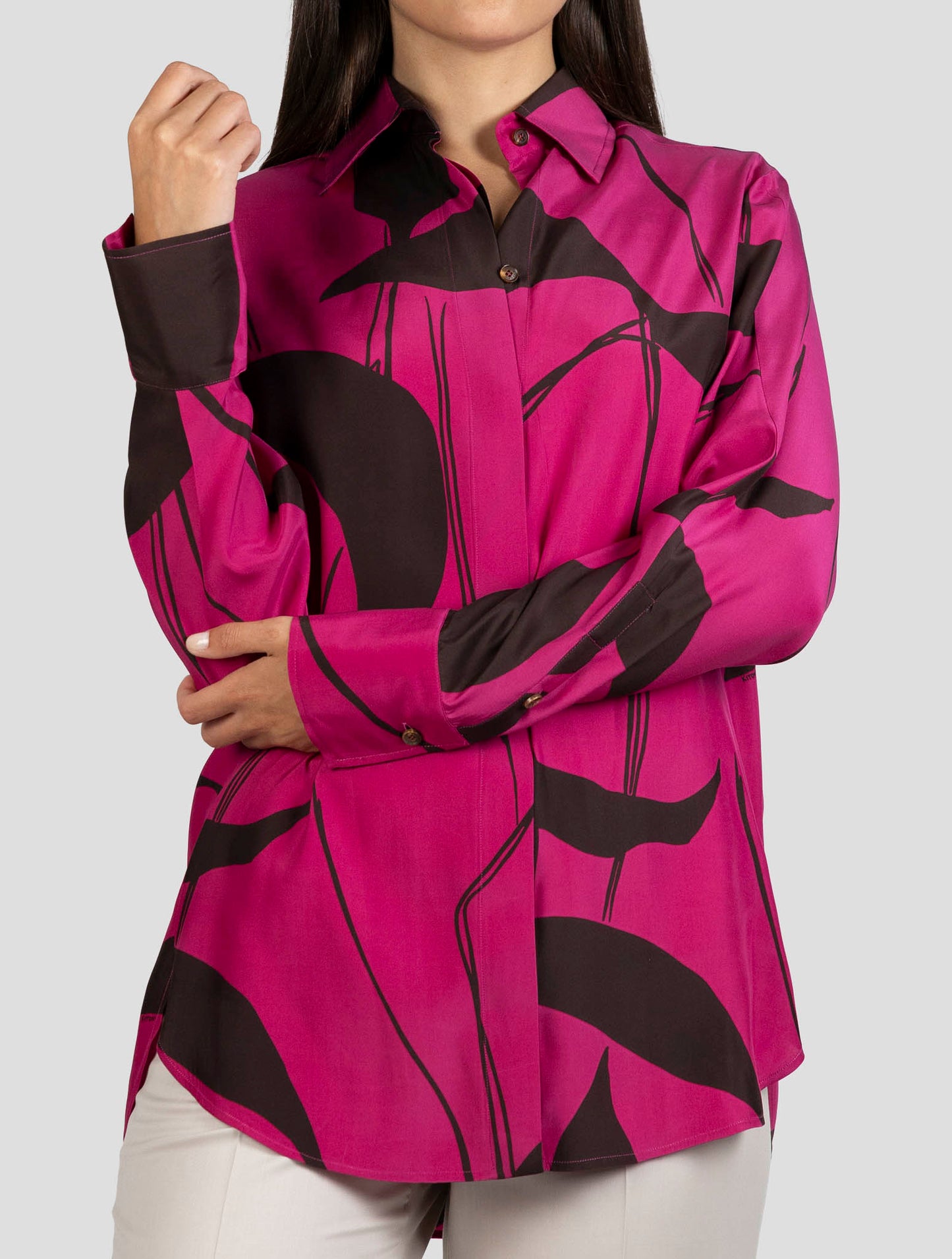 Kiton Fucsia Silk Shirt