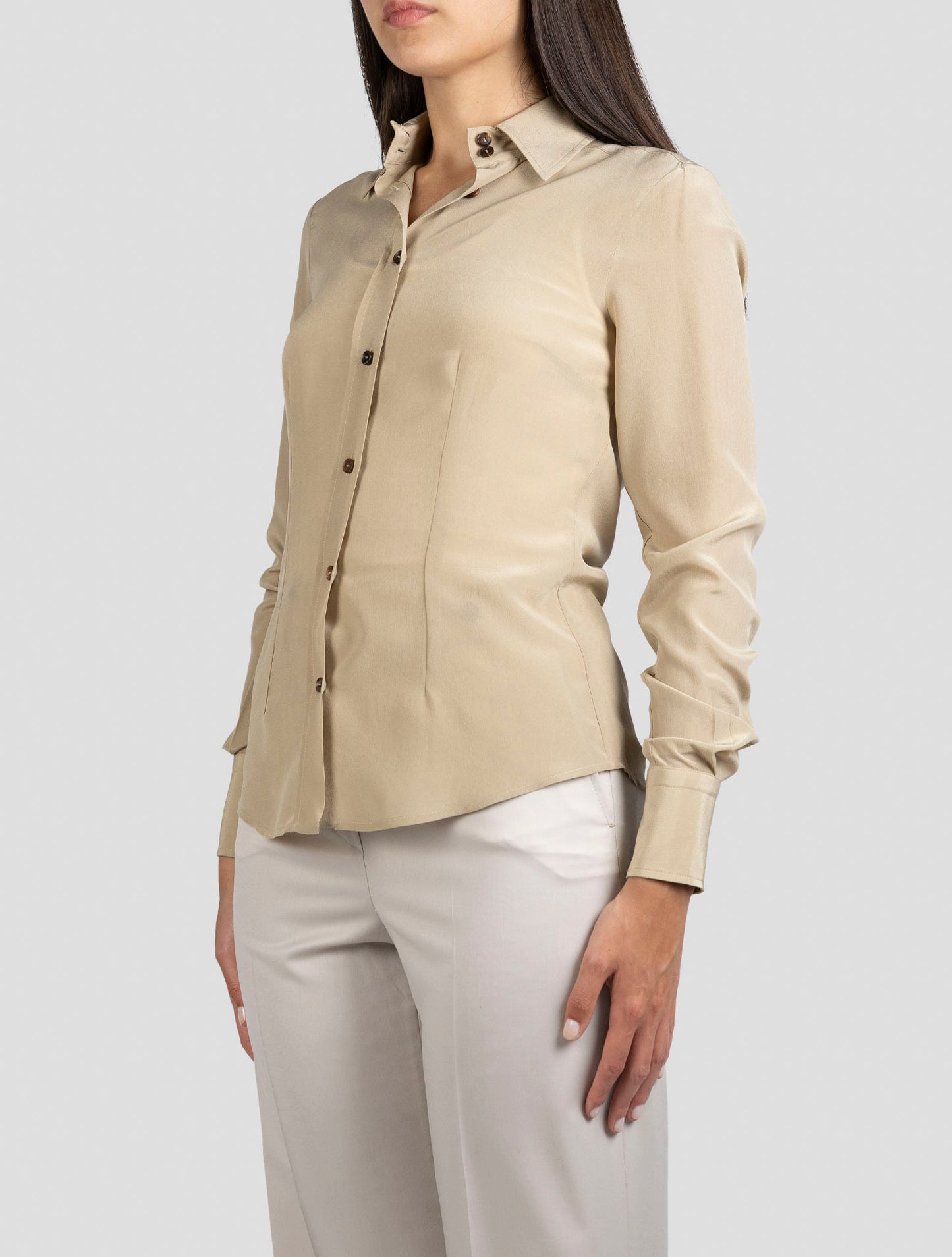 Kiton Beige Silk Shirt