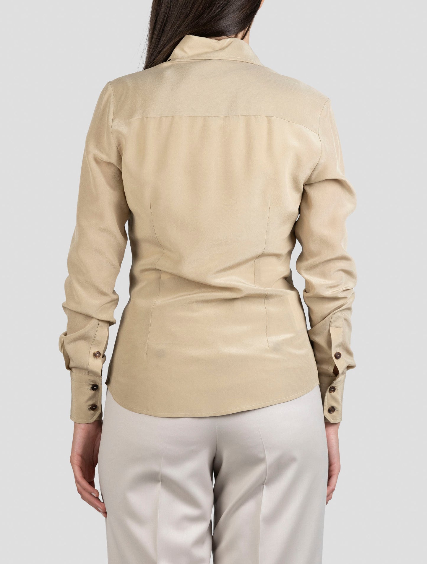 Kiton Beige Silk Shirt