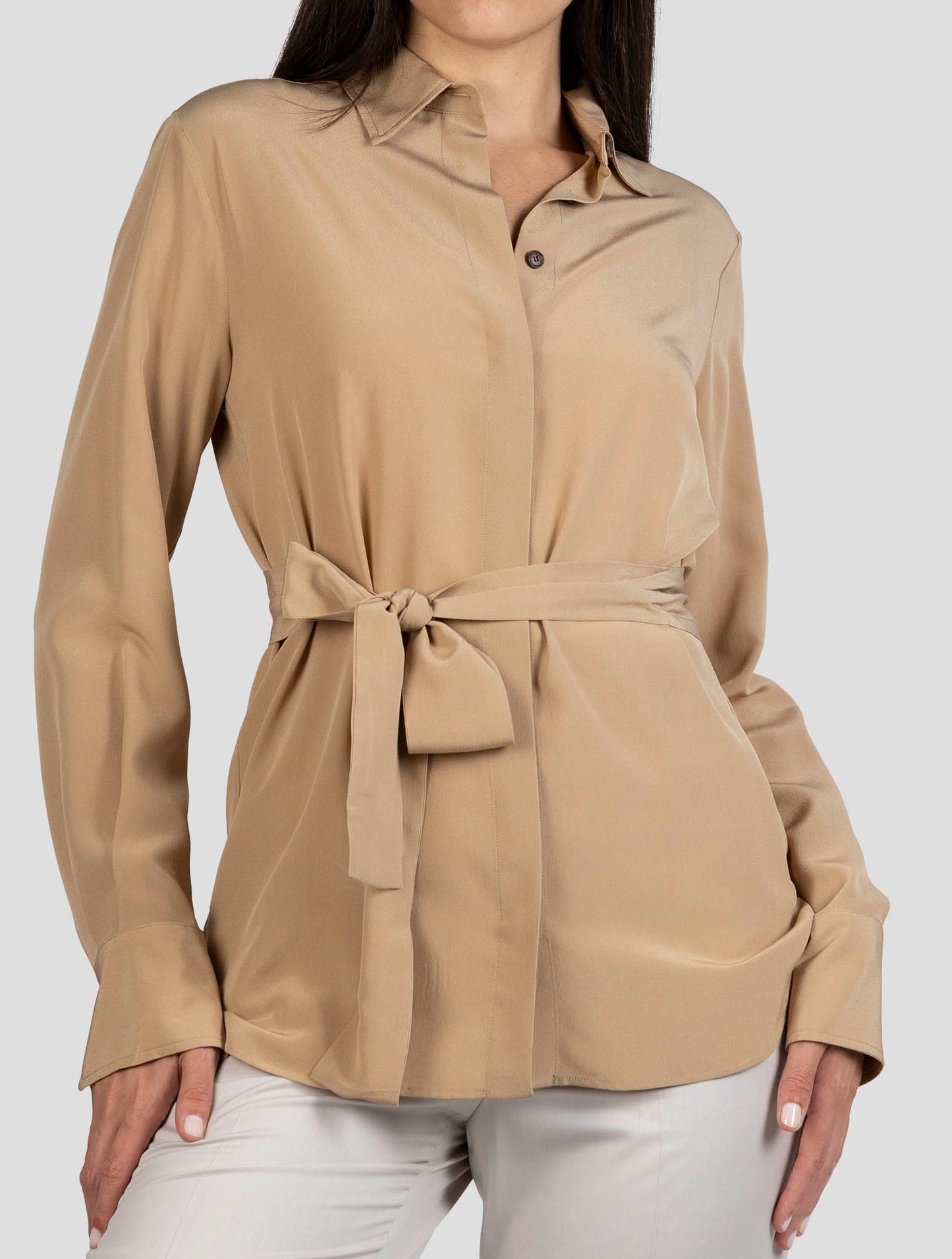 Kiton Beige Silk Shirt