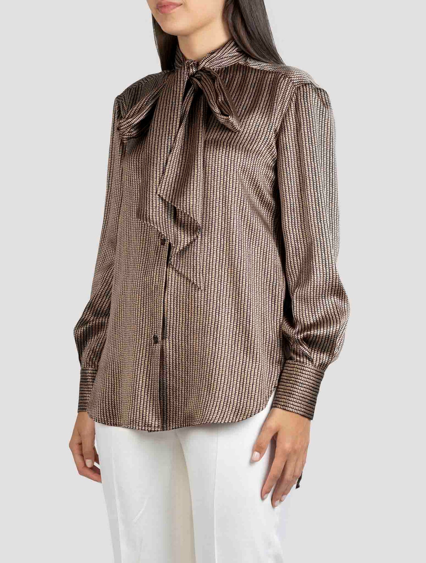 Kiton Brown Silk Shirt