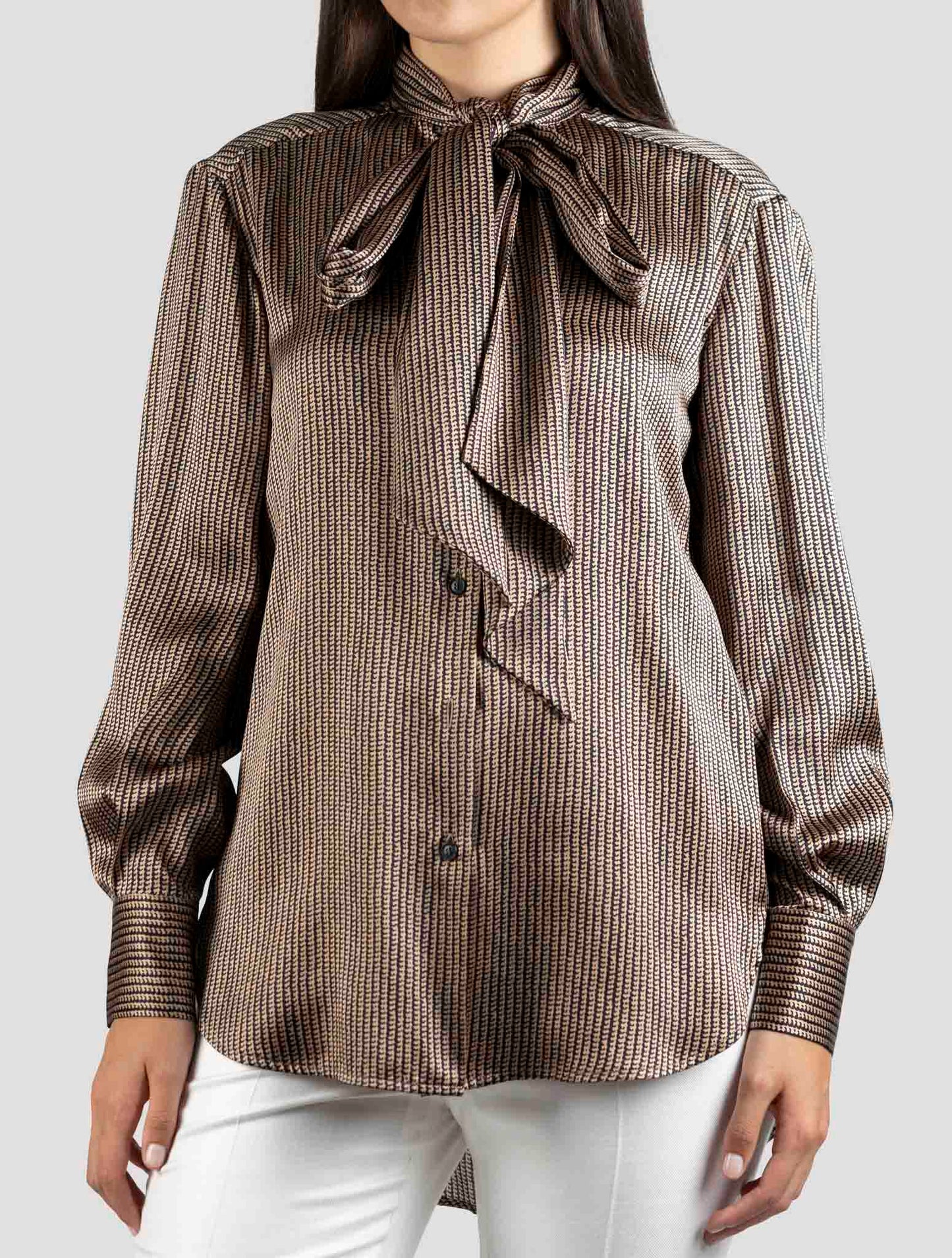 Kiton Brown Silk Shirt