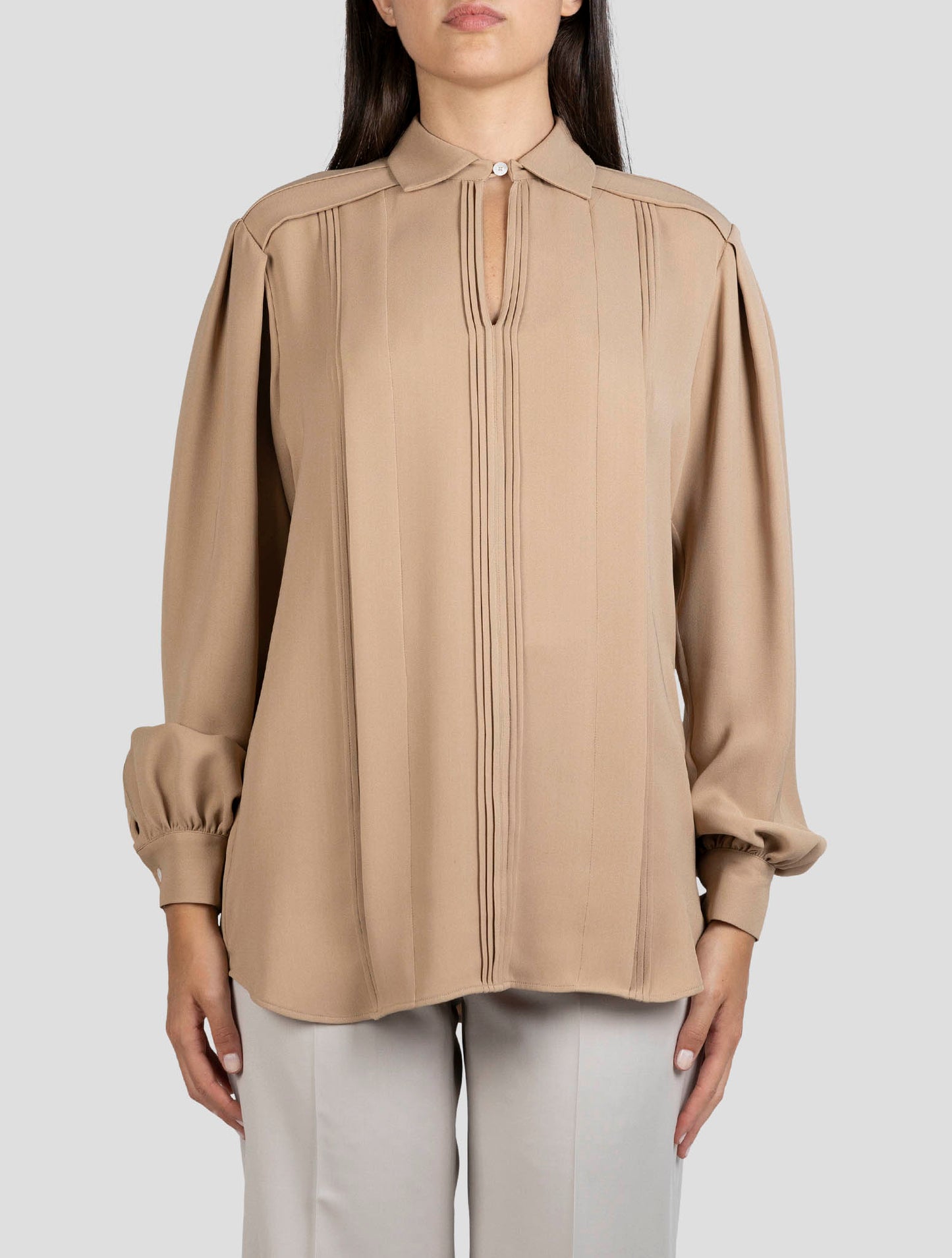 Kiton Brown Silk Shirt