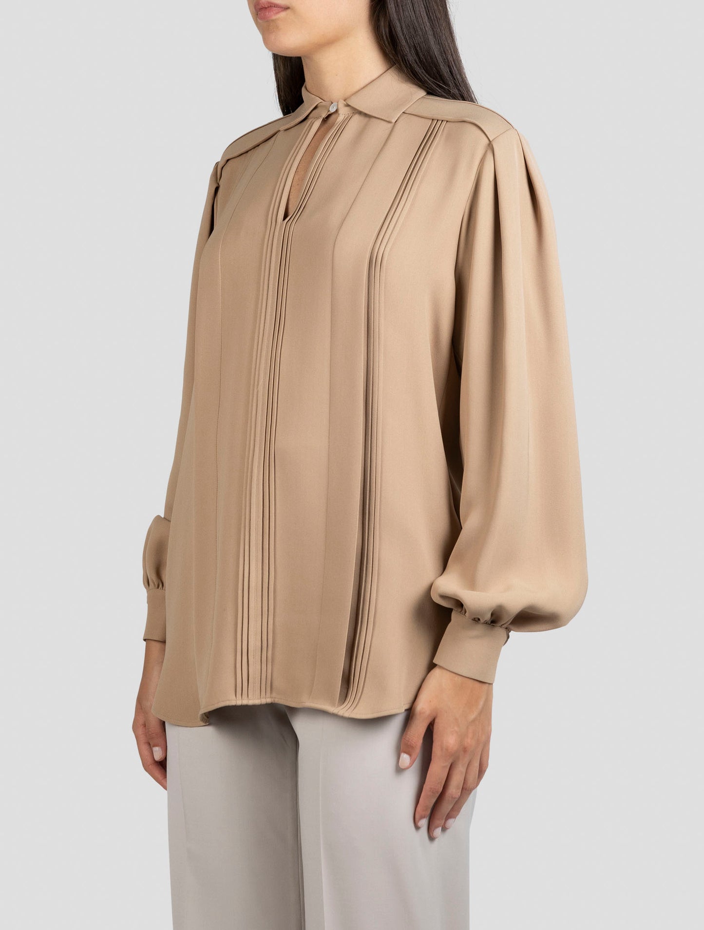 Kiton Brown Silk Shirt
