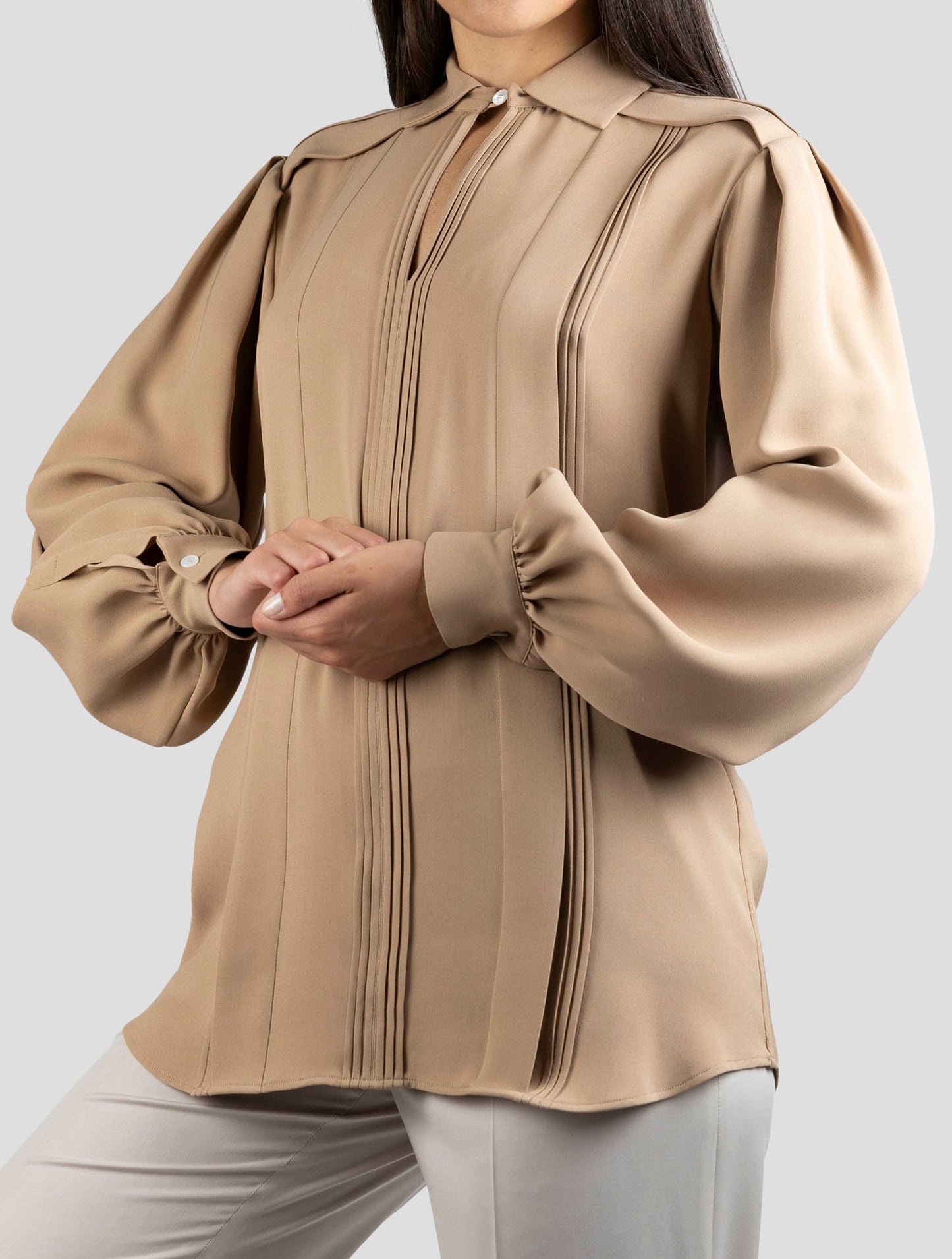 Kiton Brown Silk Shirt