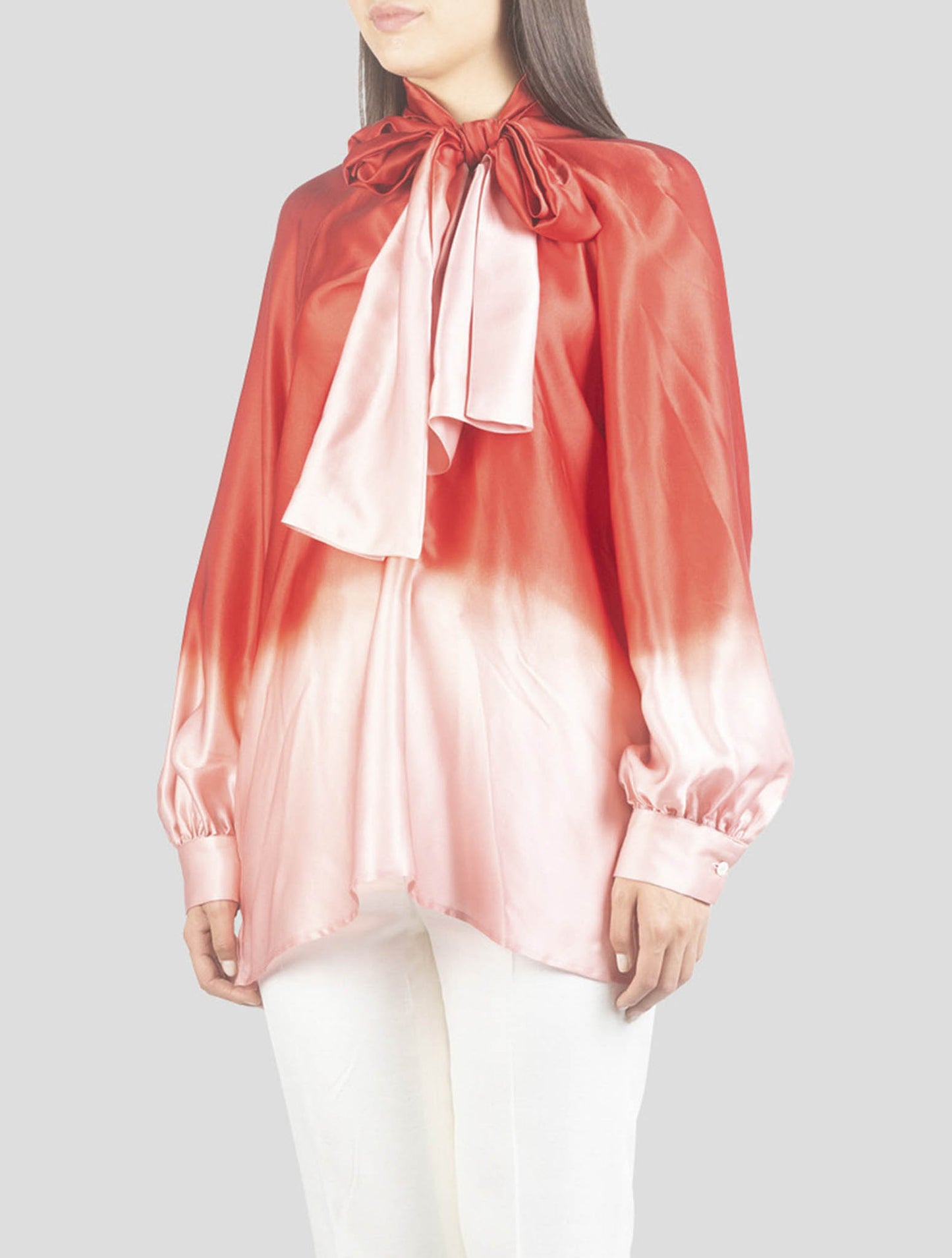 Kiton Red Pink Silk Shirt