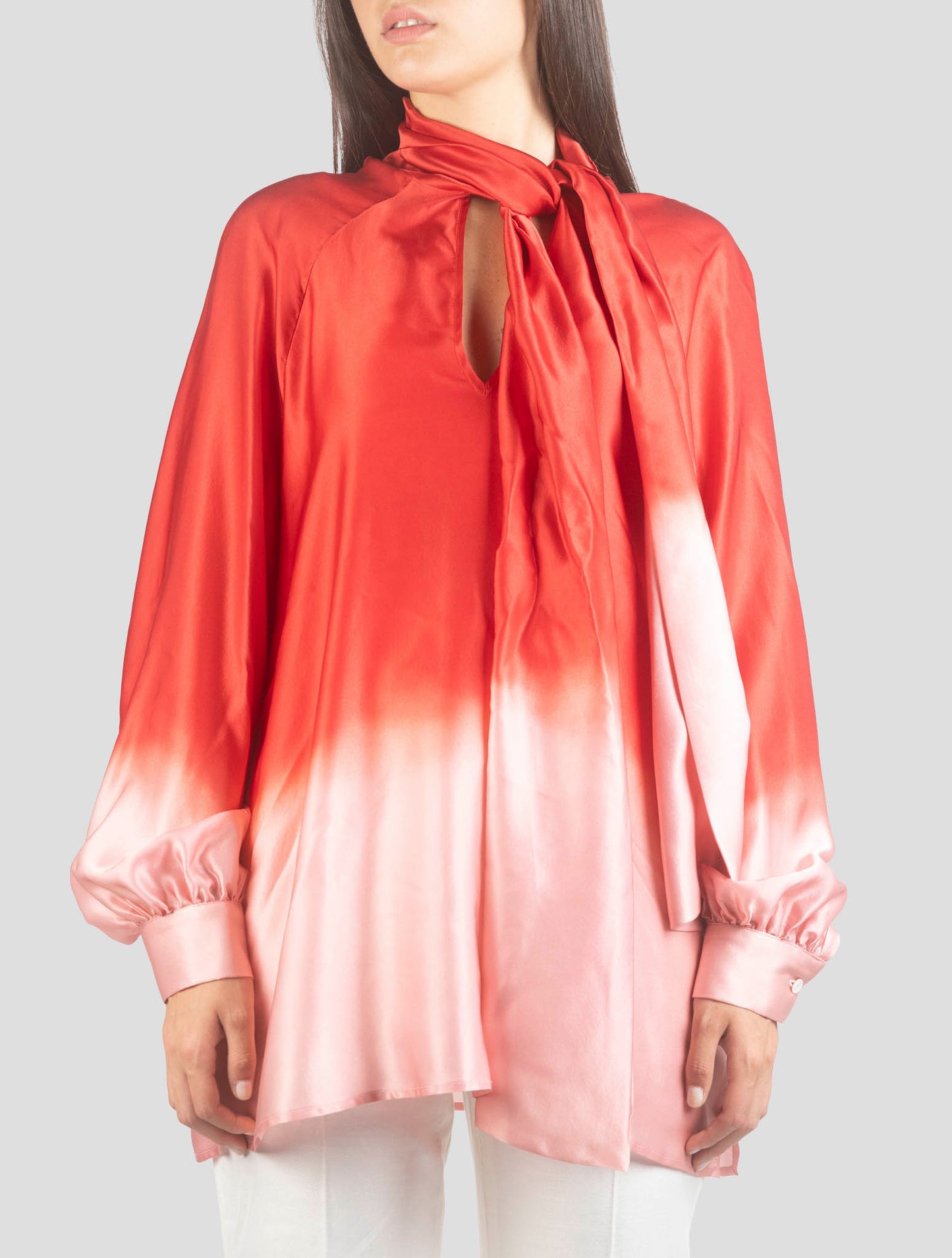 Kiton Red Pink Silk Shirt