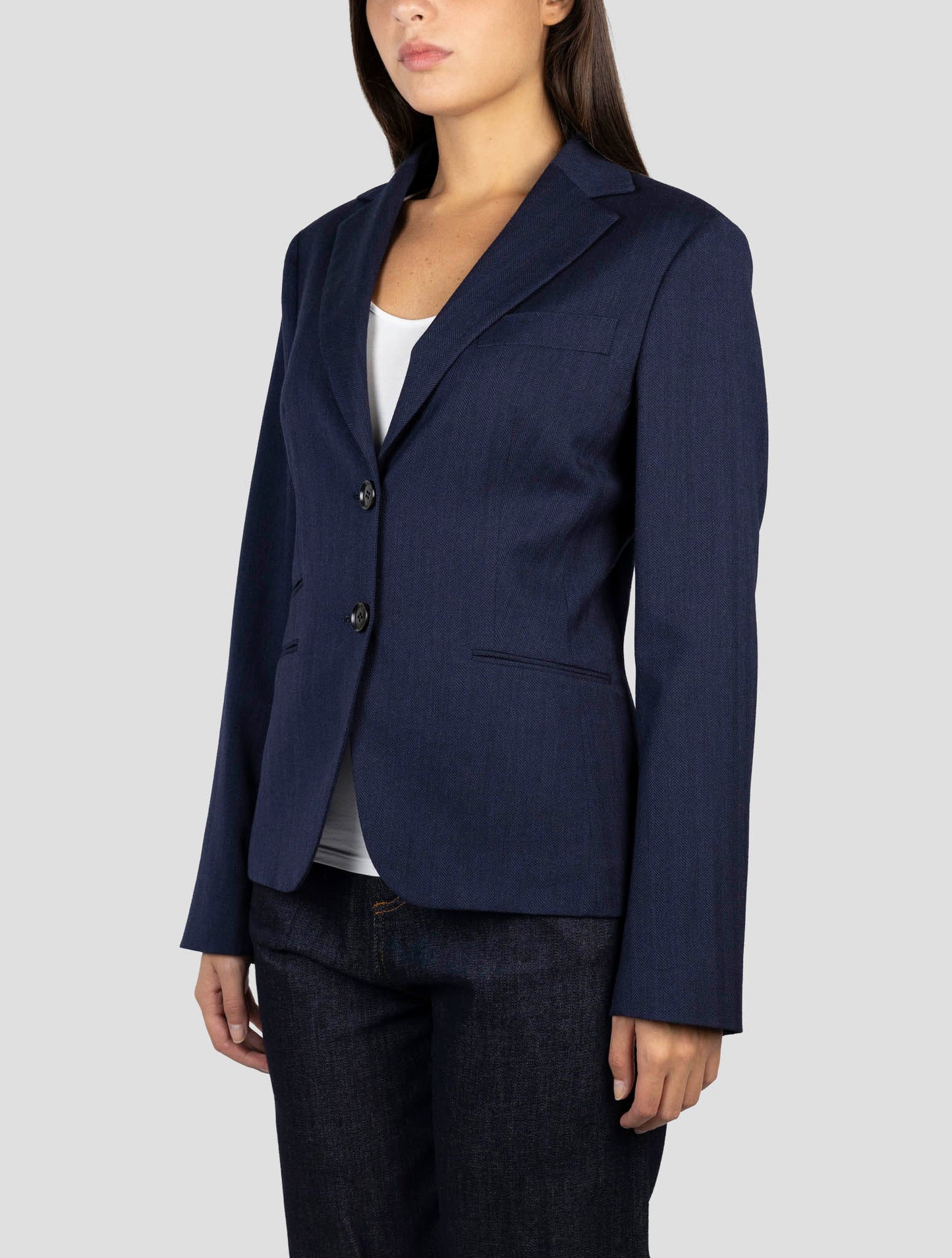 Kiton Blue Virgin Wool Ea Blazer