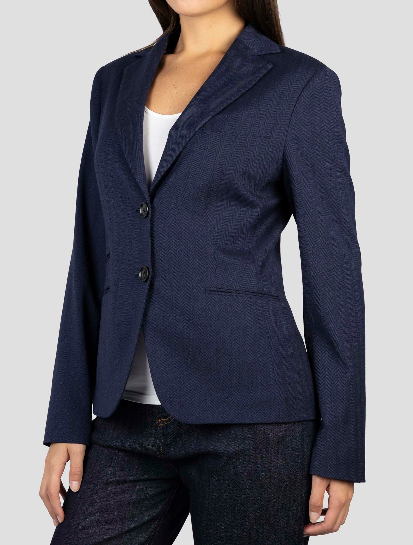 Kiton Blue Virgin Wool Ea Blazer