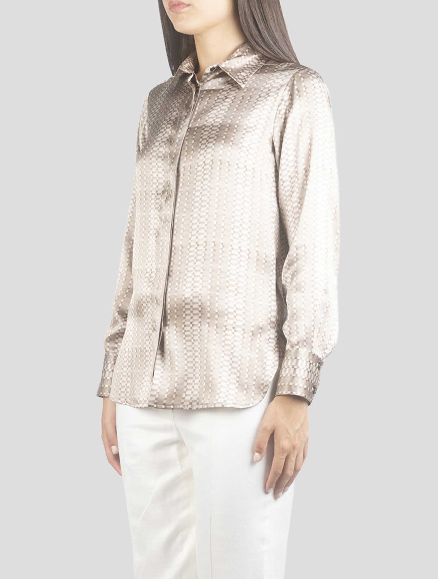 Kiton Beige Silk Shirt