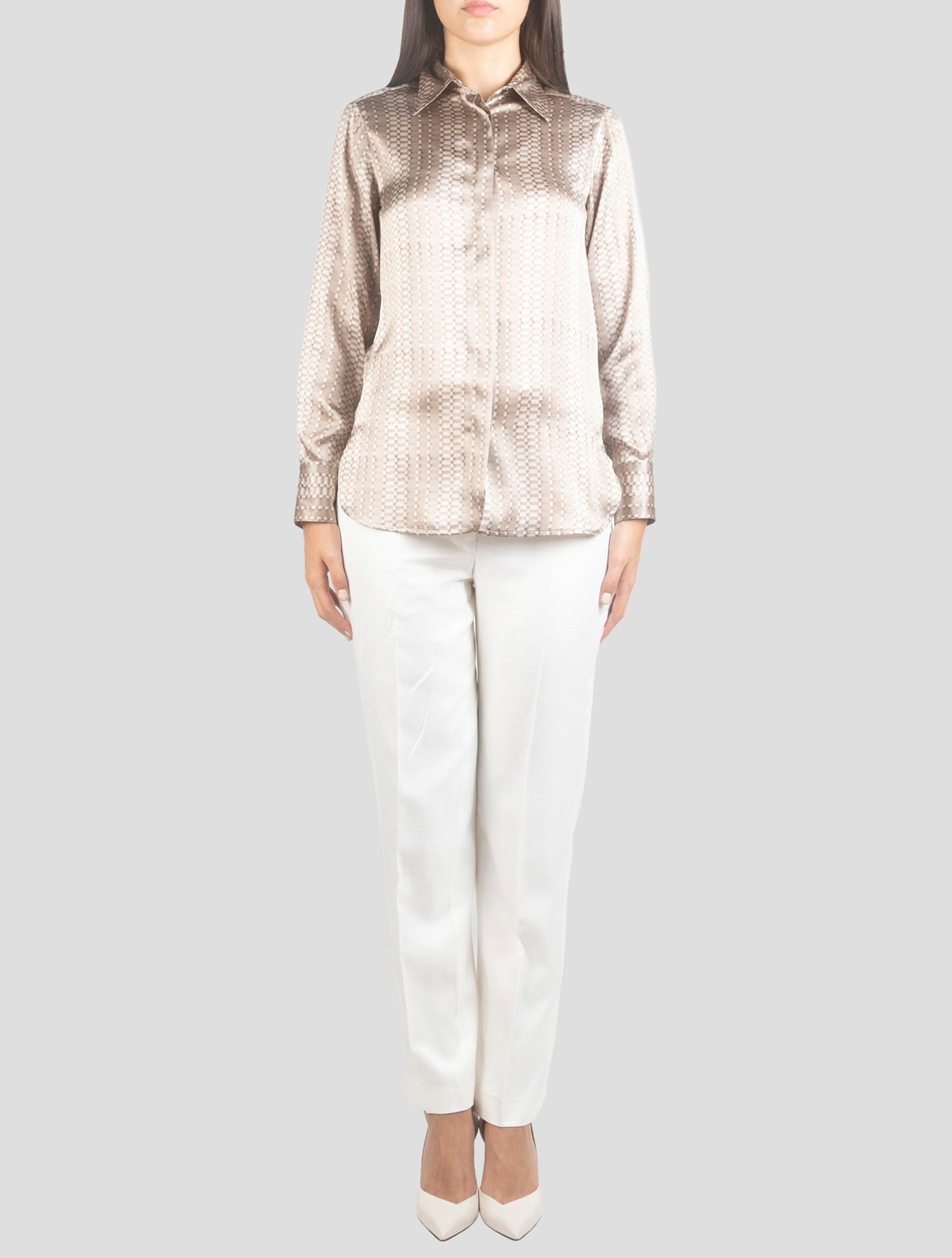 Kiton Beige Silk Shirt