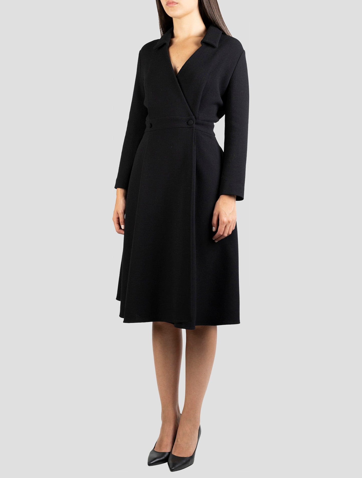 Kiton Black Wool Dress