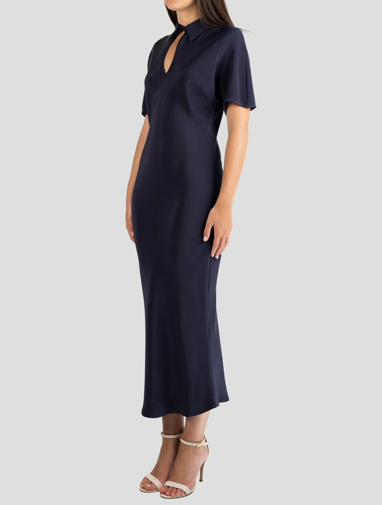 Kiton Blue Silk Ea Dress