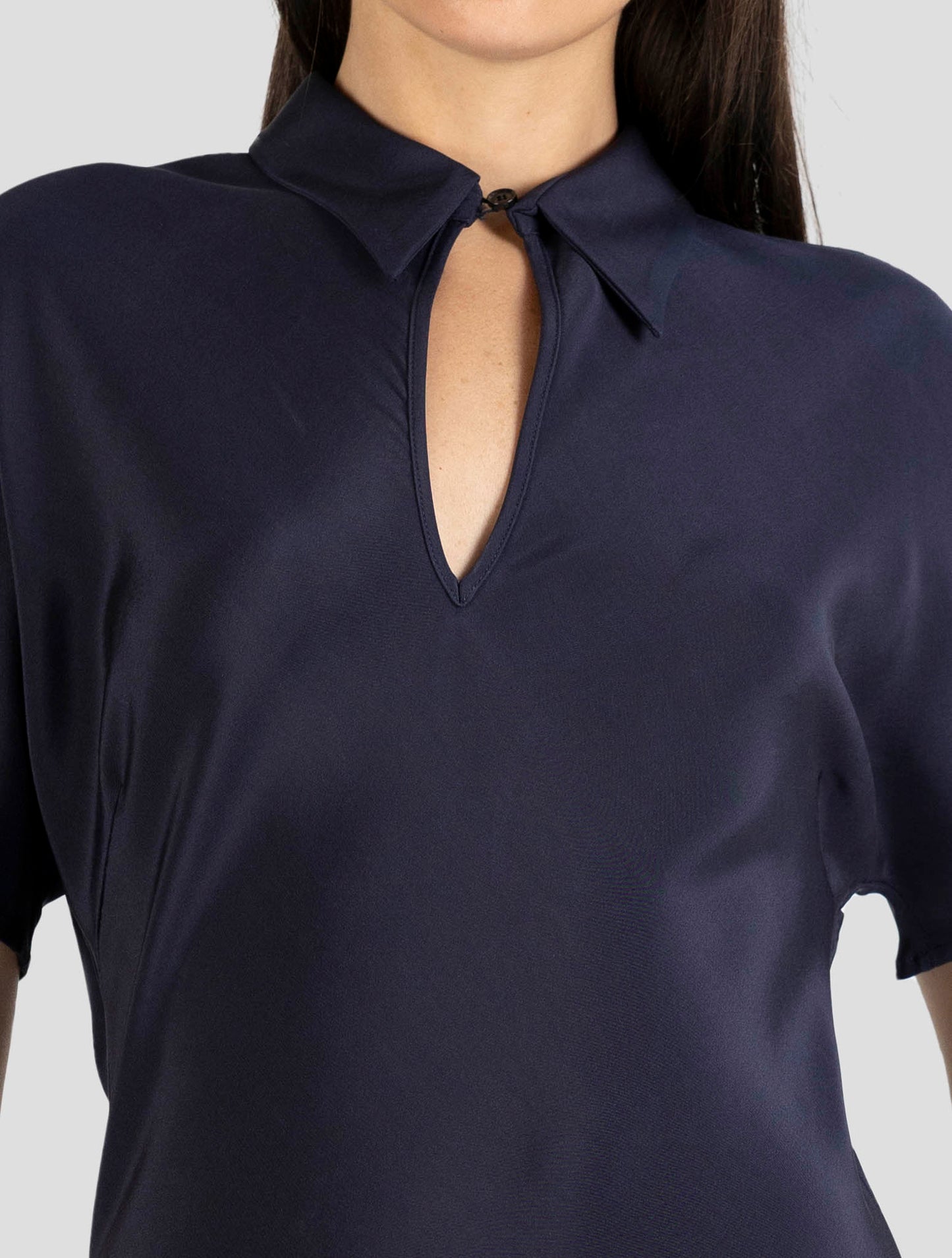 Kiton Blue Silk Ea Dress