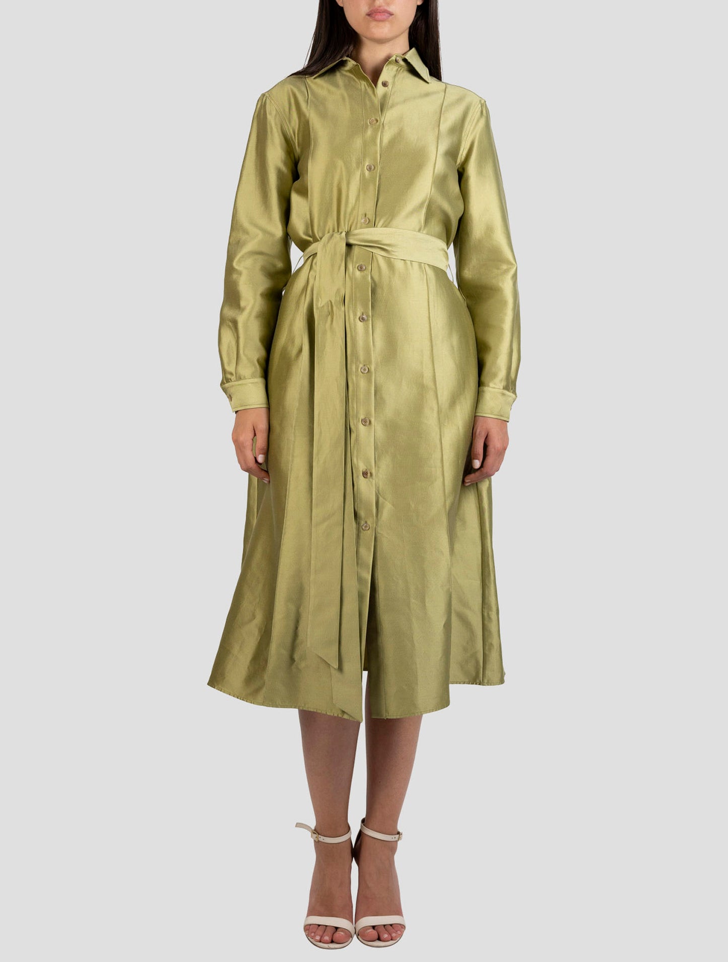 Kiton Green Cotton Silk Dress