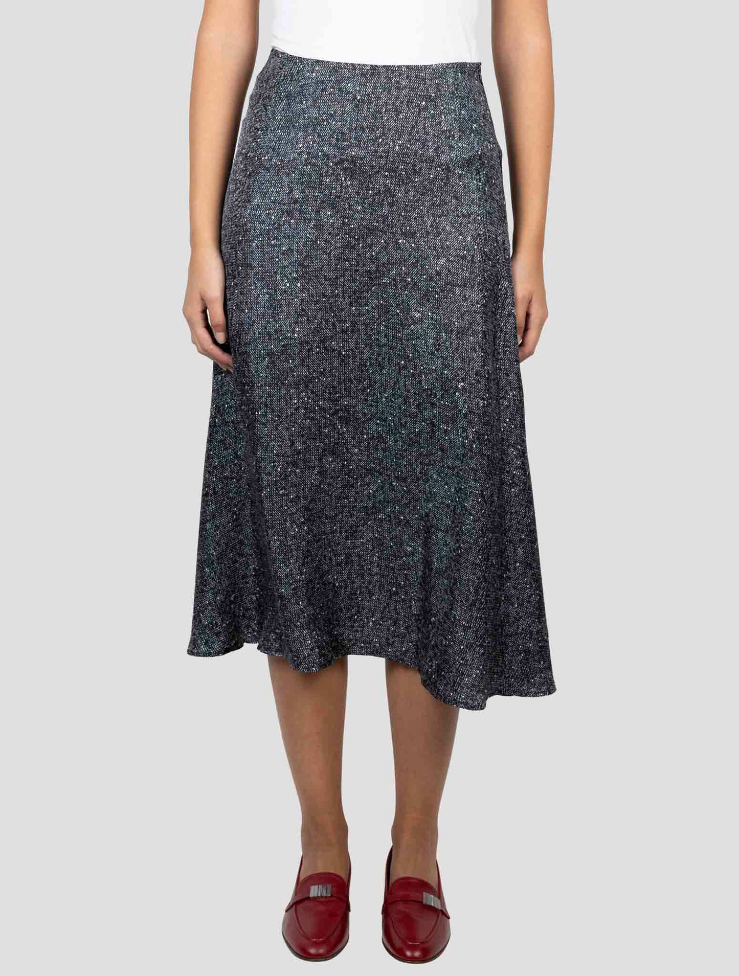 Kiton Dark Gray Silk Skirt
