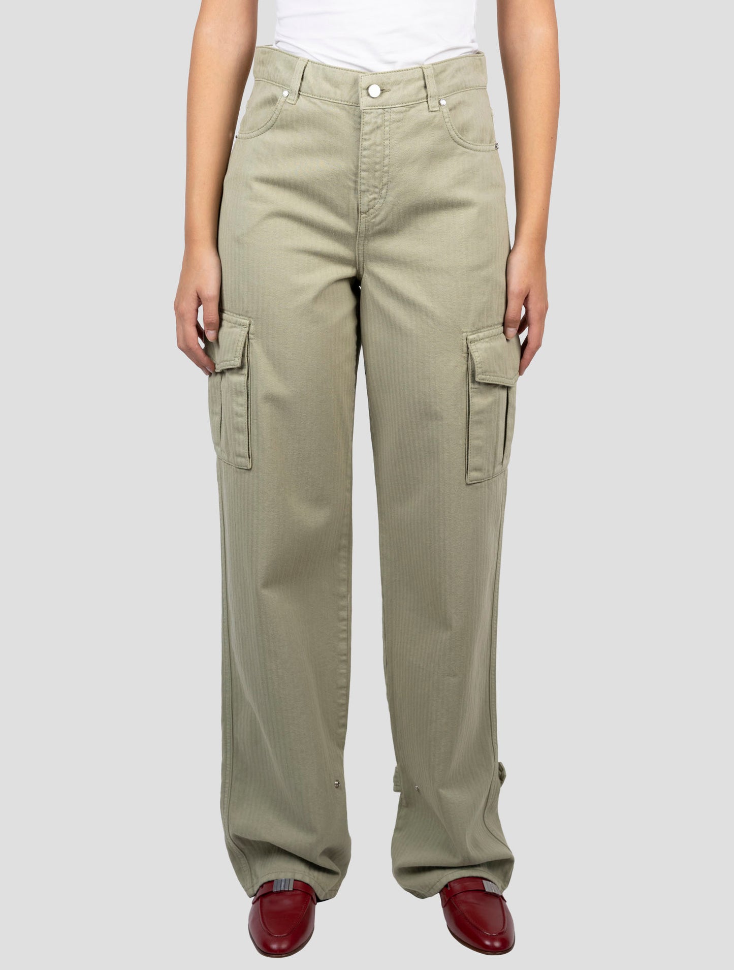 Kiton Green Cotton Cargo Jeans