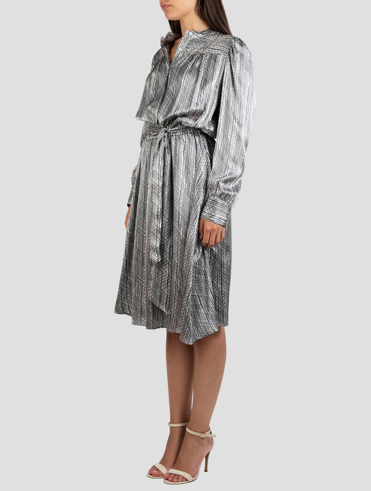 Kiton Gray Silk Dress