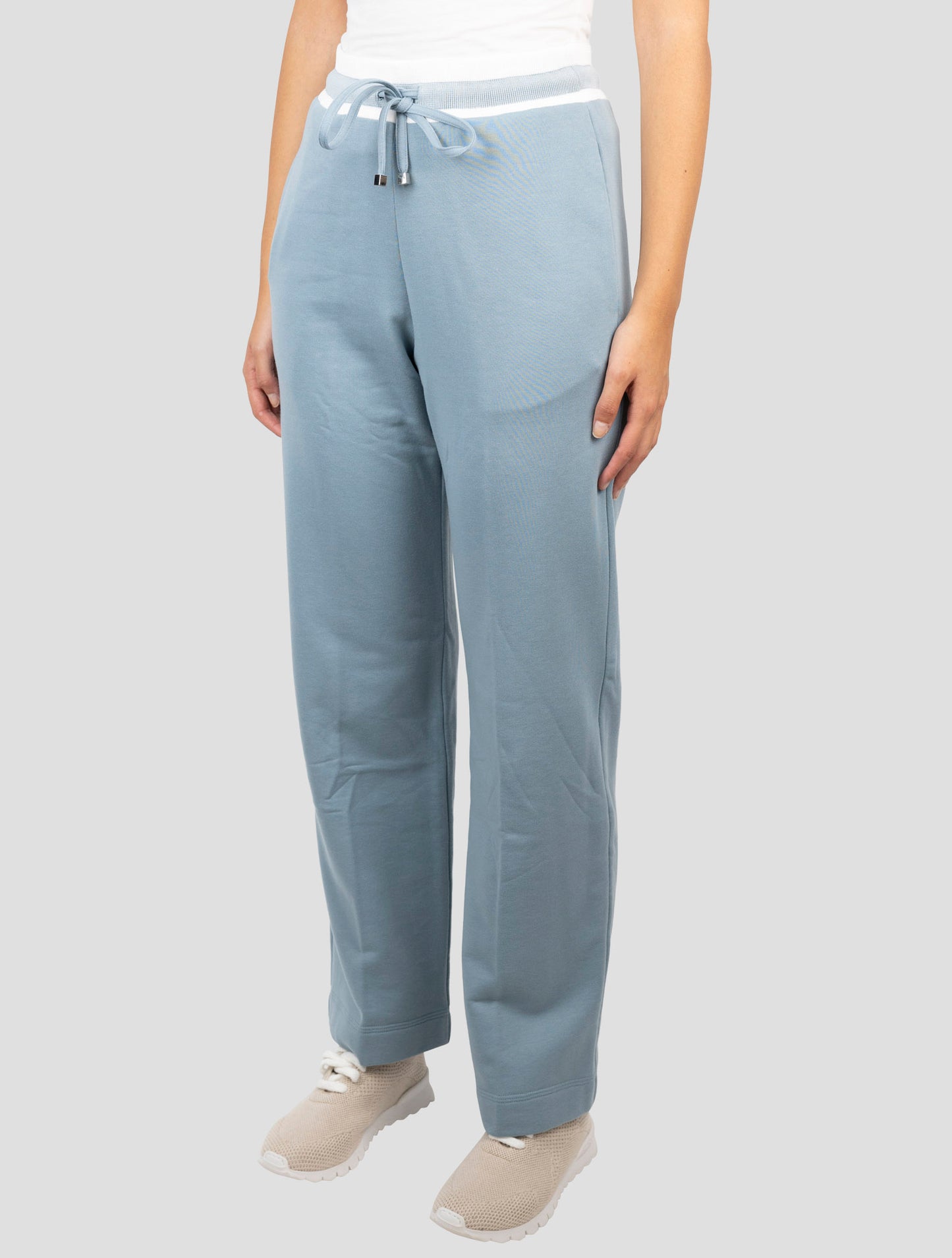 Kiton Light Blue Cotton Cashmere Pants