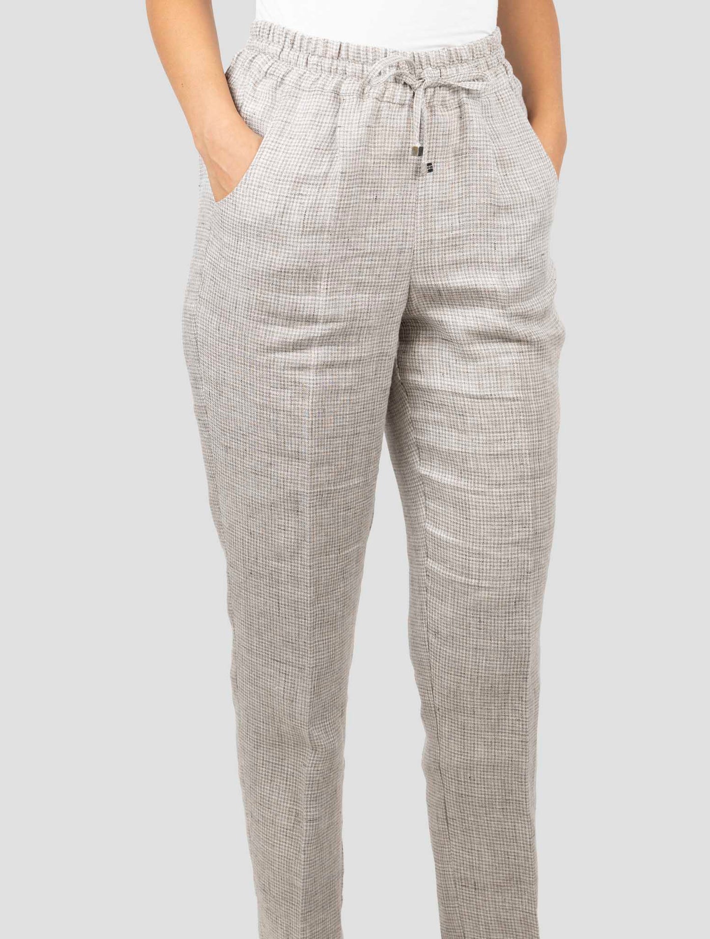 Kiton Brown Linen Pants