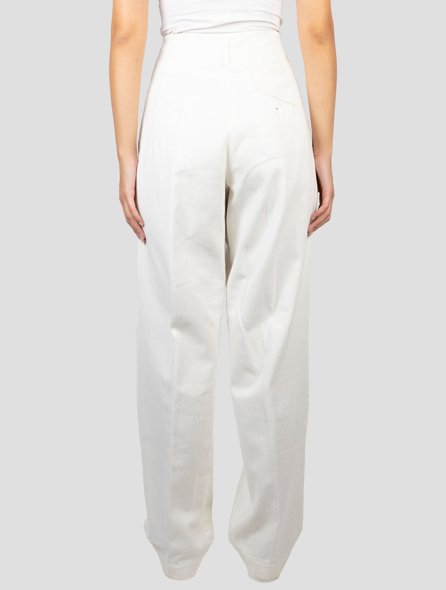Kiton White Cotton Pants